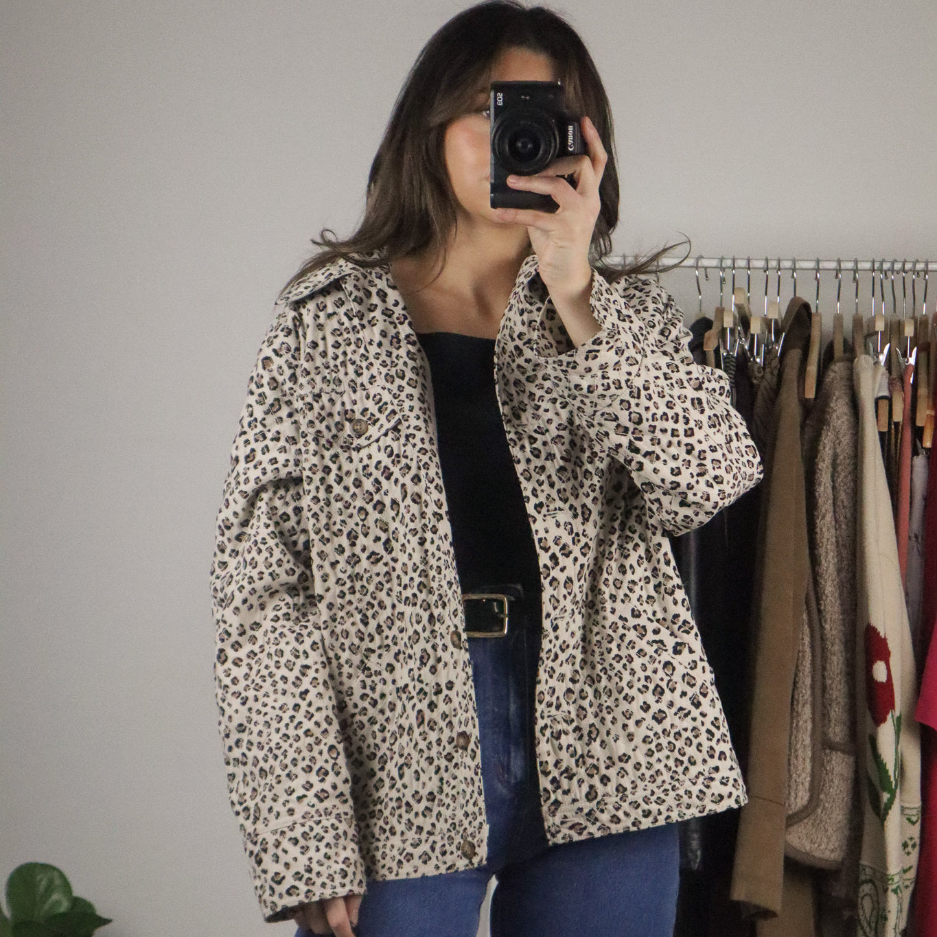 Vintage x Quilted Cheetah Print Coat (M)