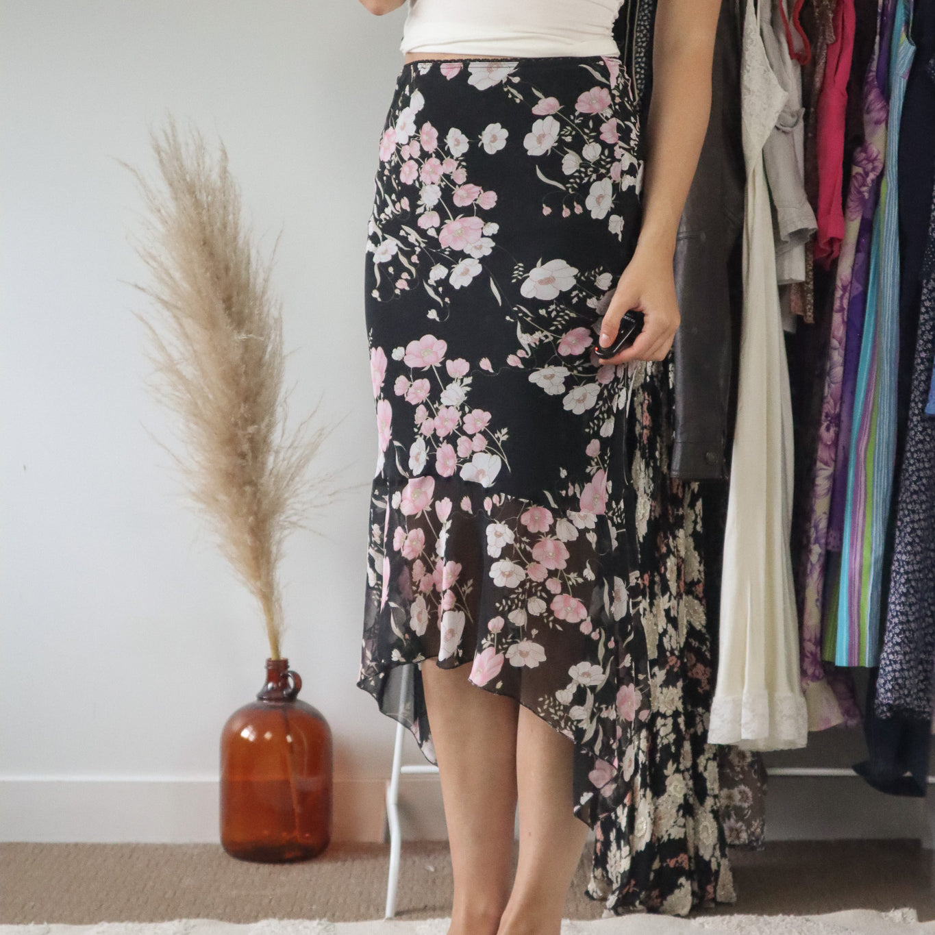 Vintage x Floral Midi Skirt (S)