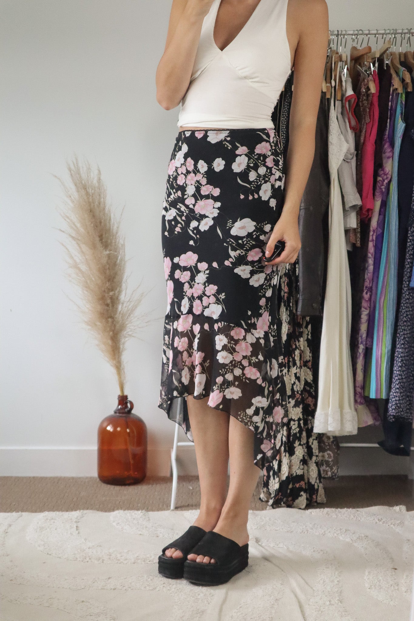 Vintage x Floral Midi Skirt (S)