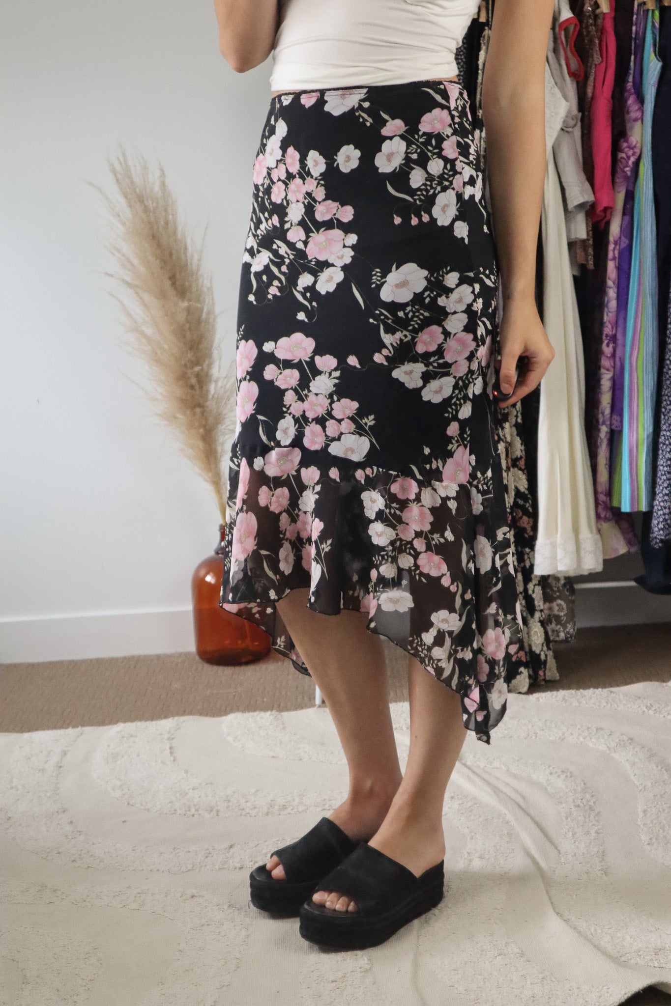 Vintage x Floral Midi Skirt (S)