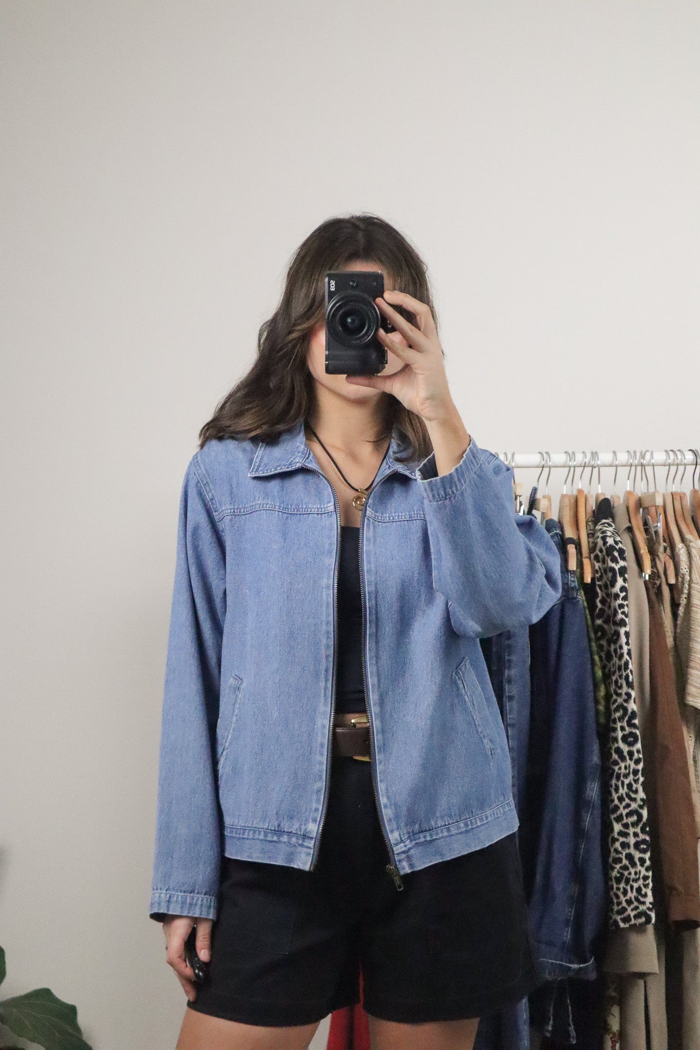 Vintage x Lightweight Denim Collared Jacket (M)