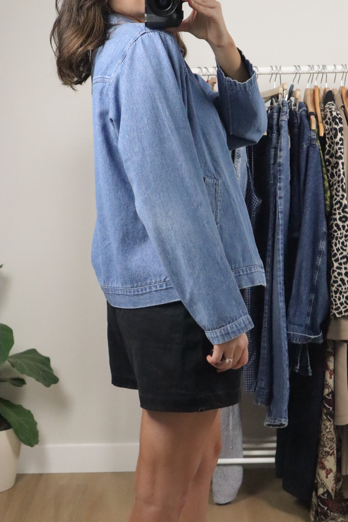 Vintage x Lightweight Denim Collared Jacket (M)