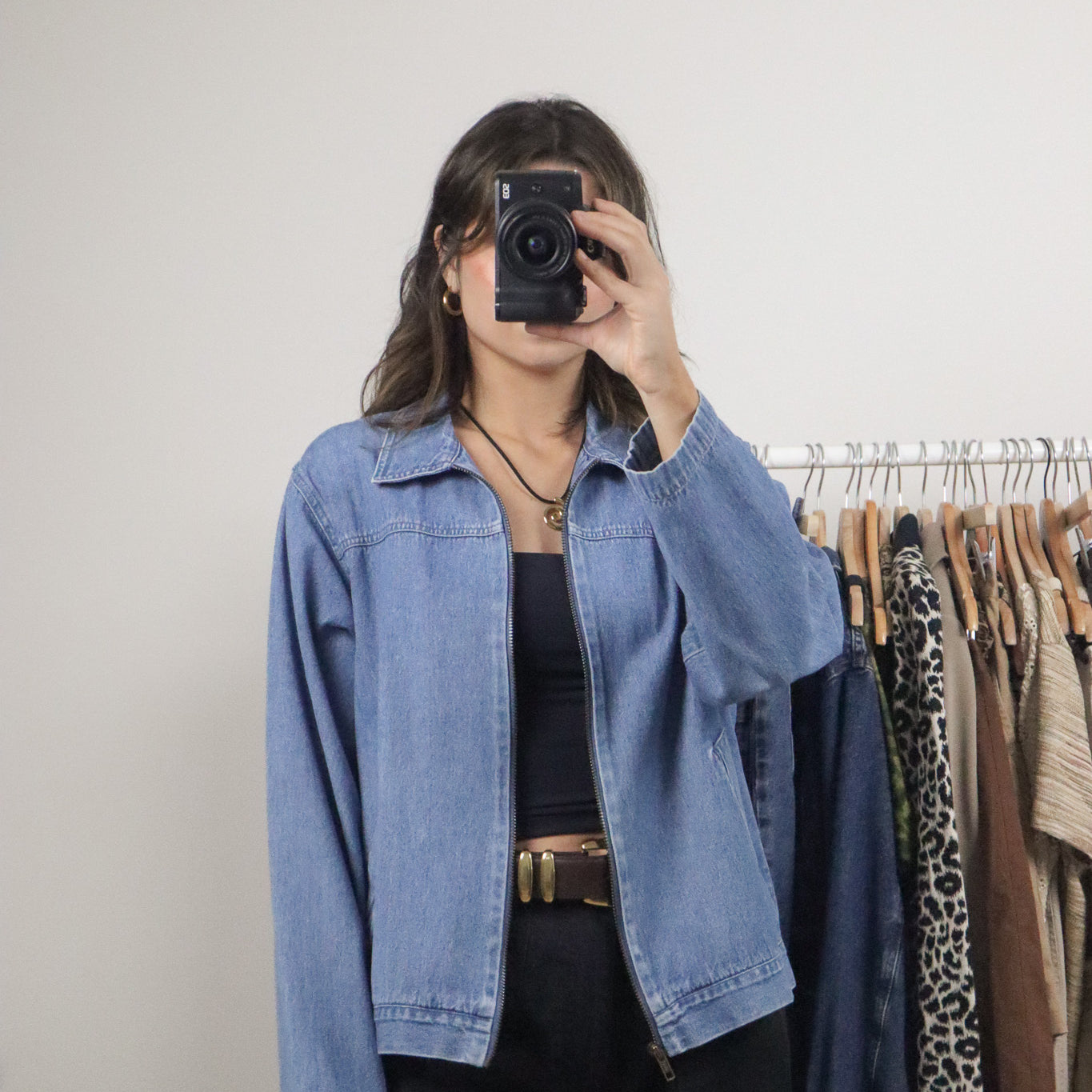 Vintage x Lightweight Denim Collared Jacket (M)