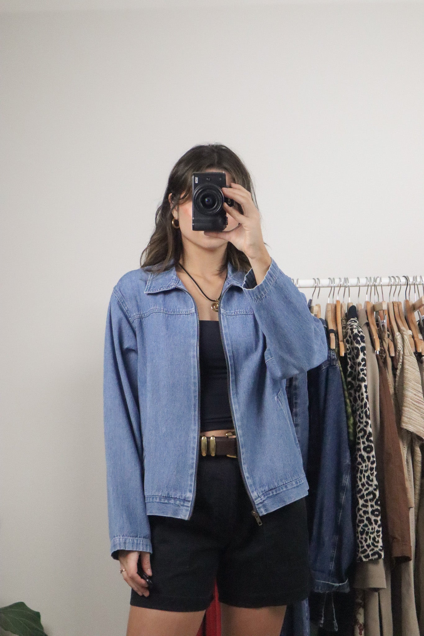 Vintage x Lightweight Denim Collared Jacket (M)