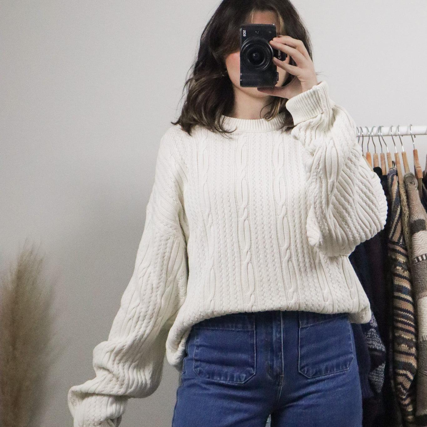Made in Canada x Vintage x Cotton Cable-Knit Sweater (L)