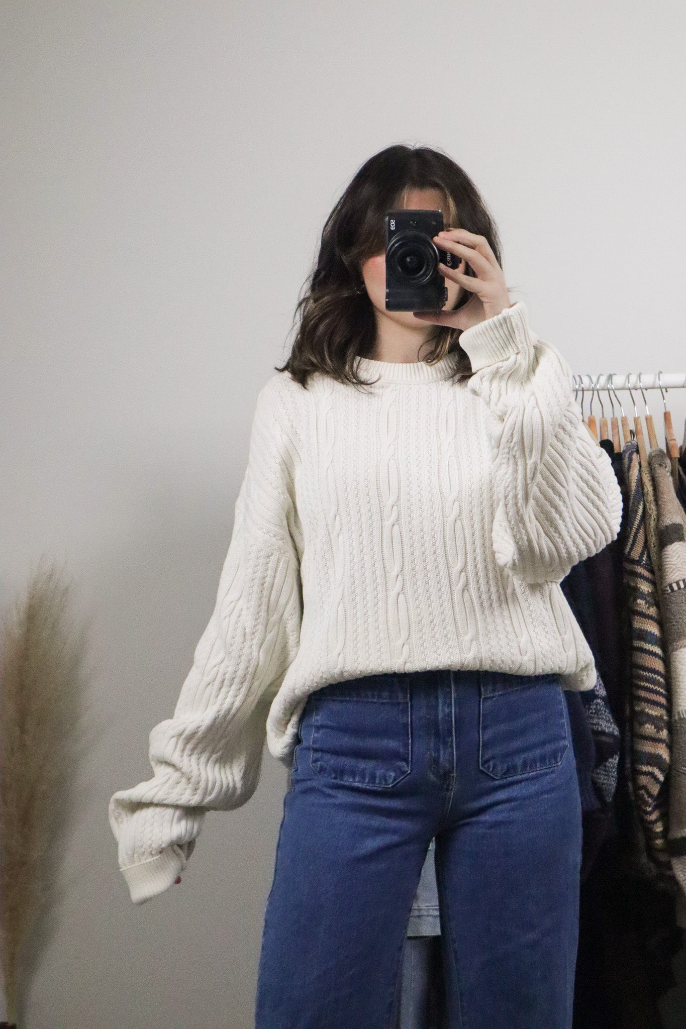 Made in Canada x Vintage x Cotton Cable-Knit Sweater (L)