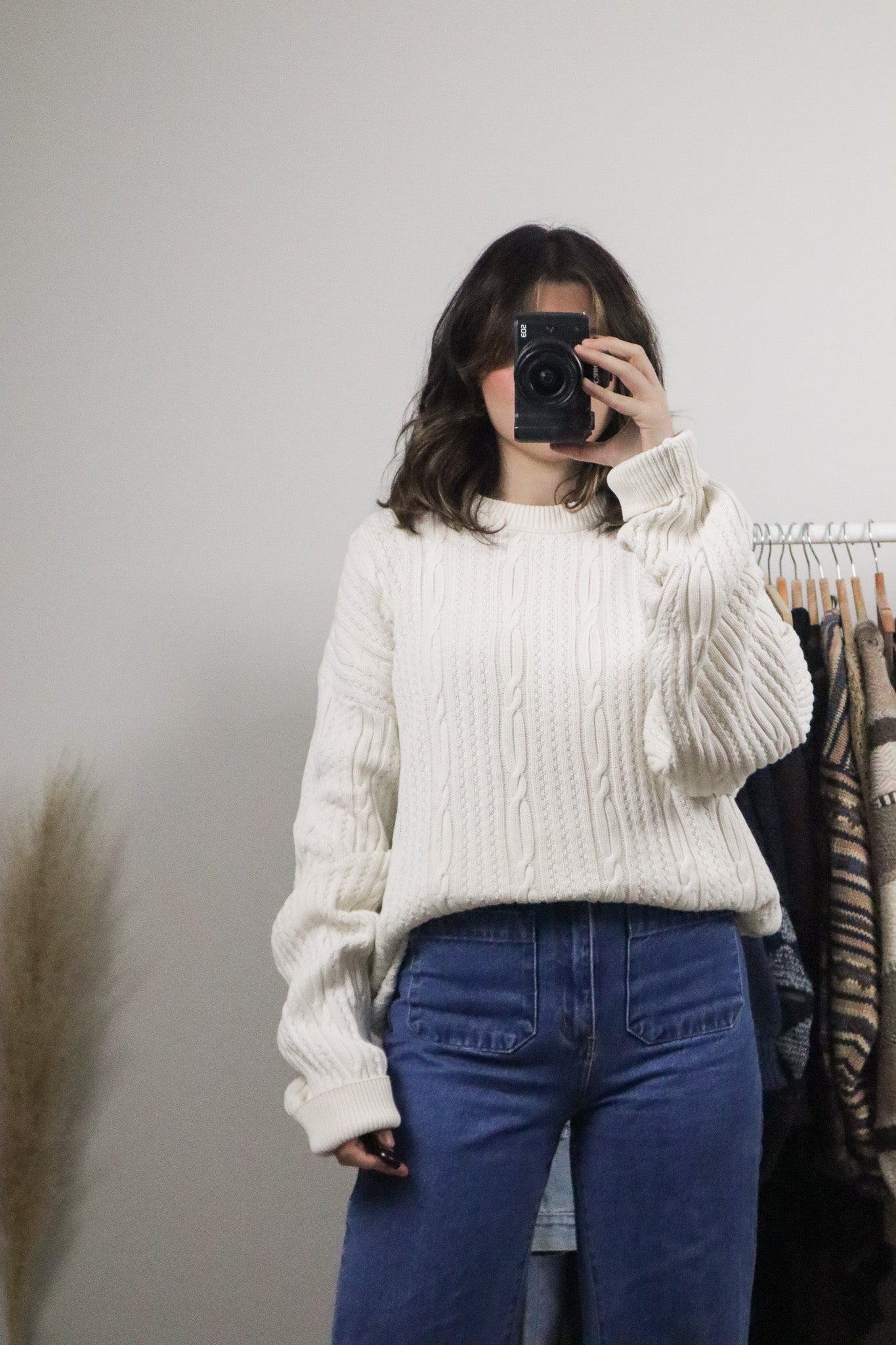Made in Canada x Vintage x Cotton Cable-Knit Sweater (L)