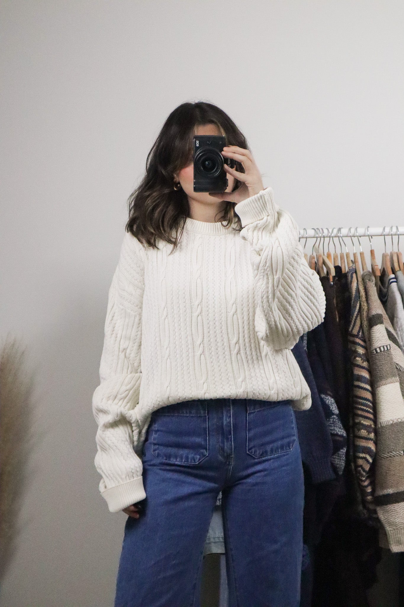 Made in Canada x Vintage x Cotton Cable-Knit Sweater (L)