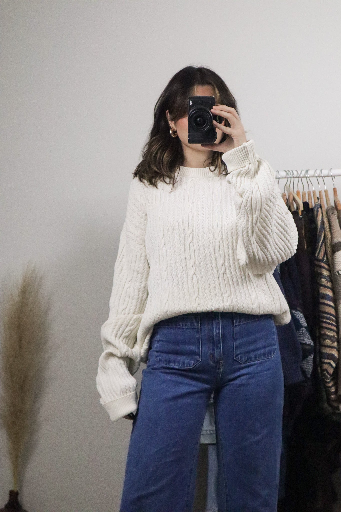 Made in Canada x Vintage x Cotton Cable-Knit Sweater (L)