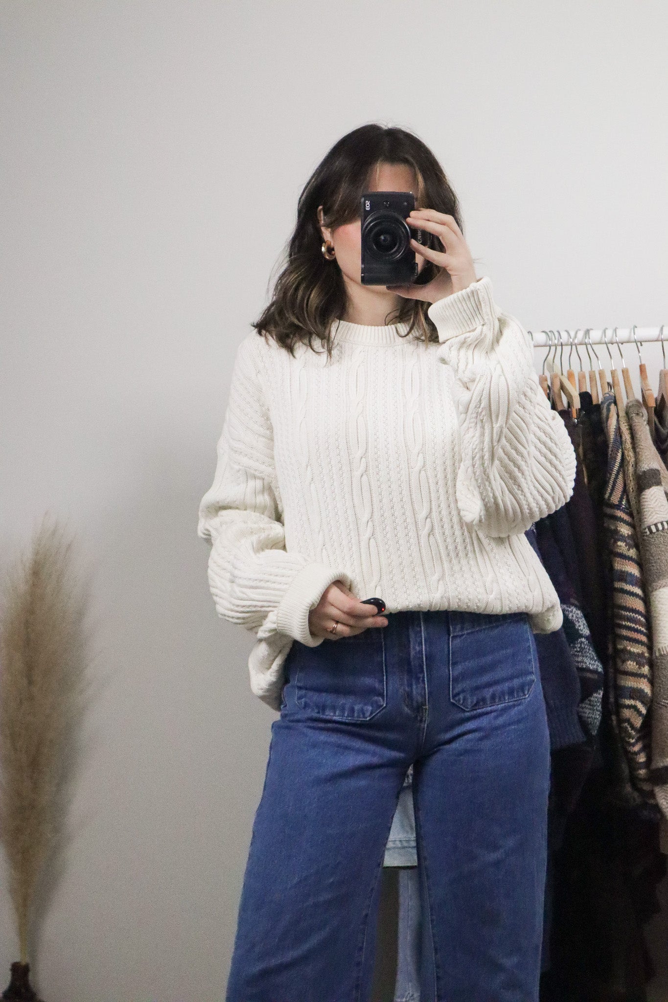 Made in Canada x Vintage x Cotton Cable-Knit Sweater (L)