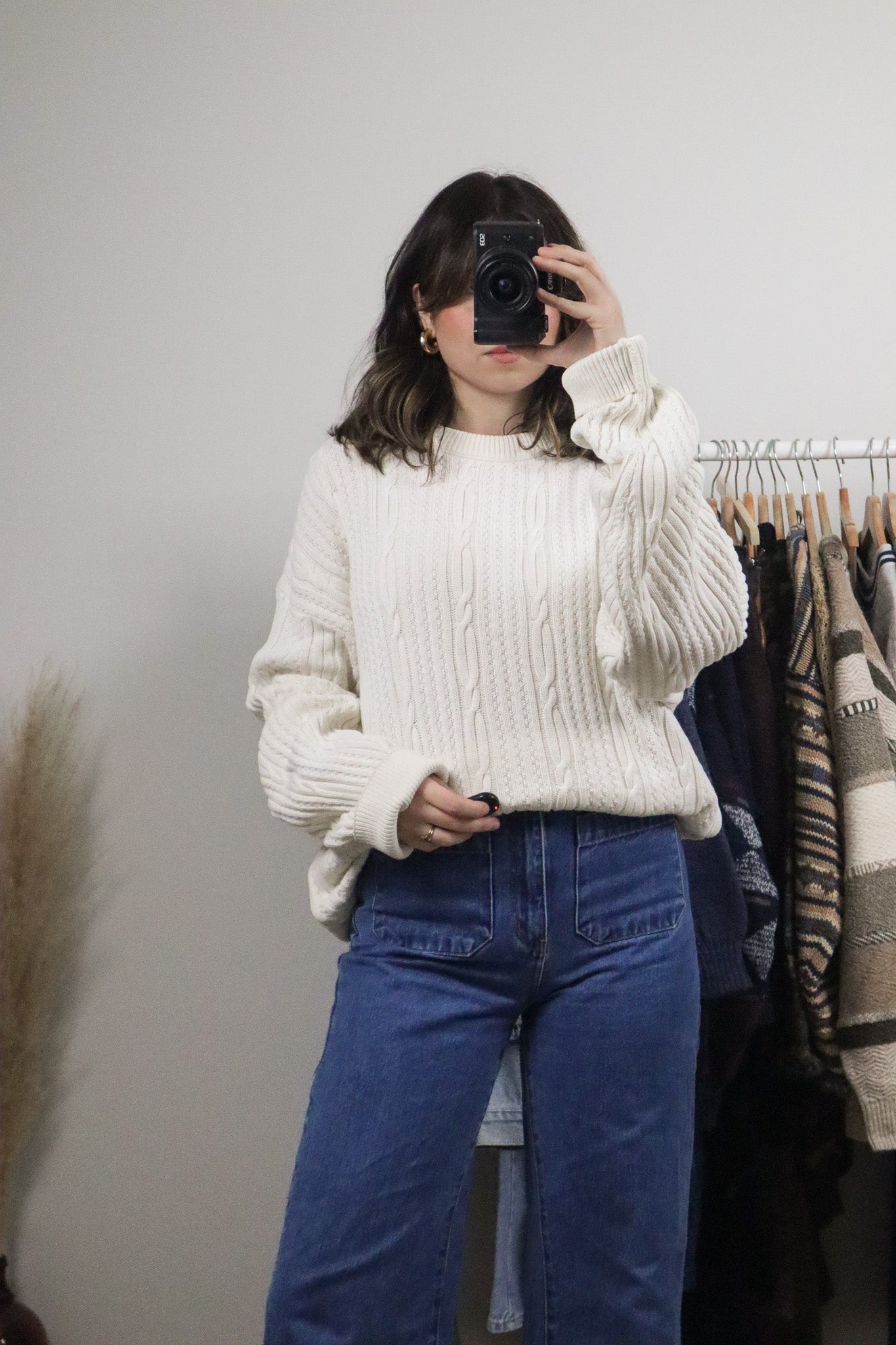 Made in Canada x Vintage x Cotton Cable-Knit Sweater (L)