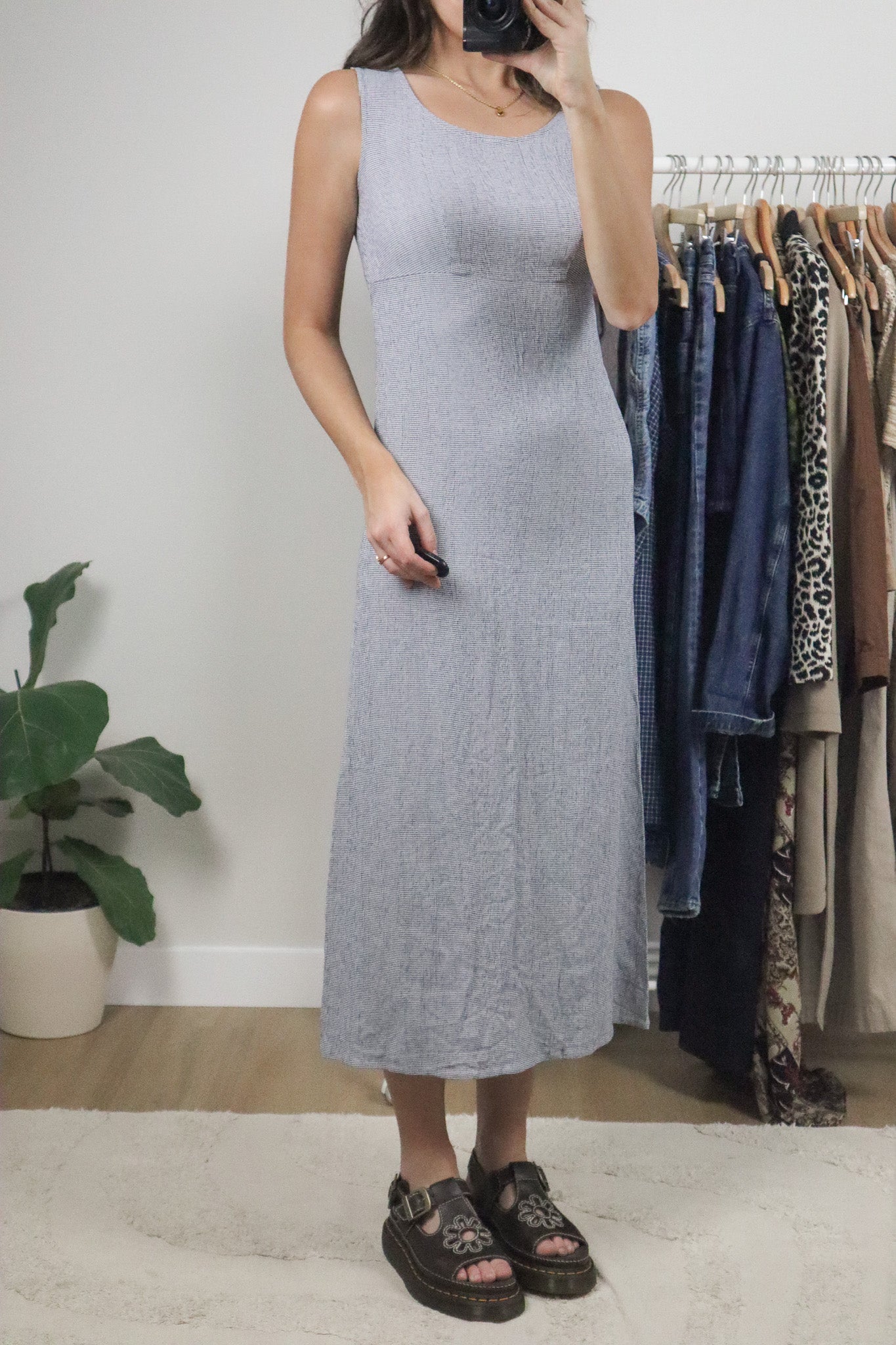 Vintage x Gingham Maxi Dress (2/4)
