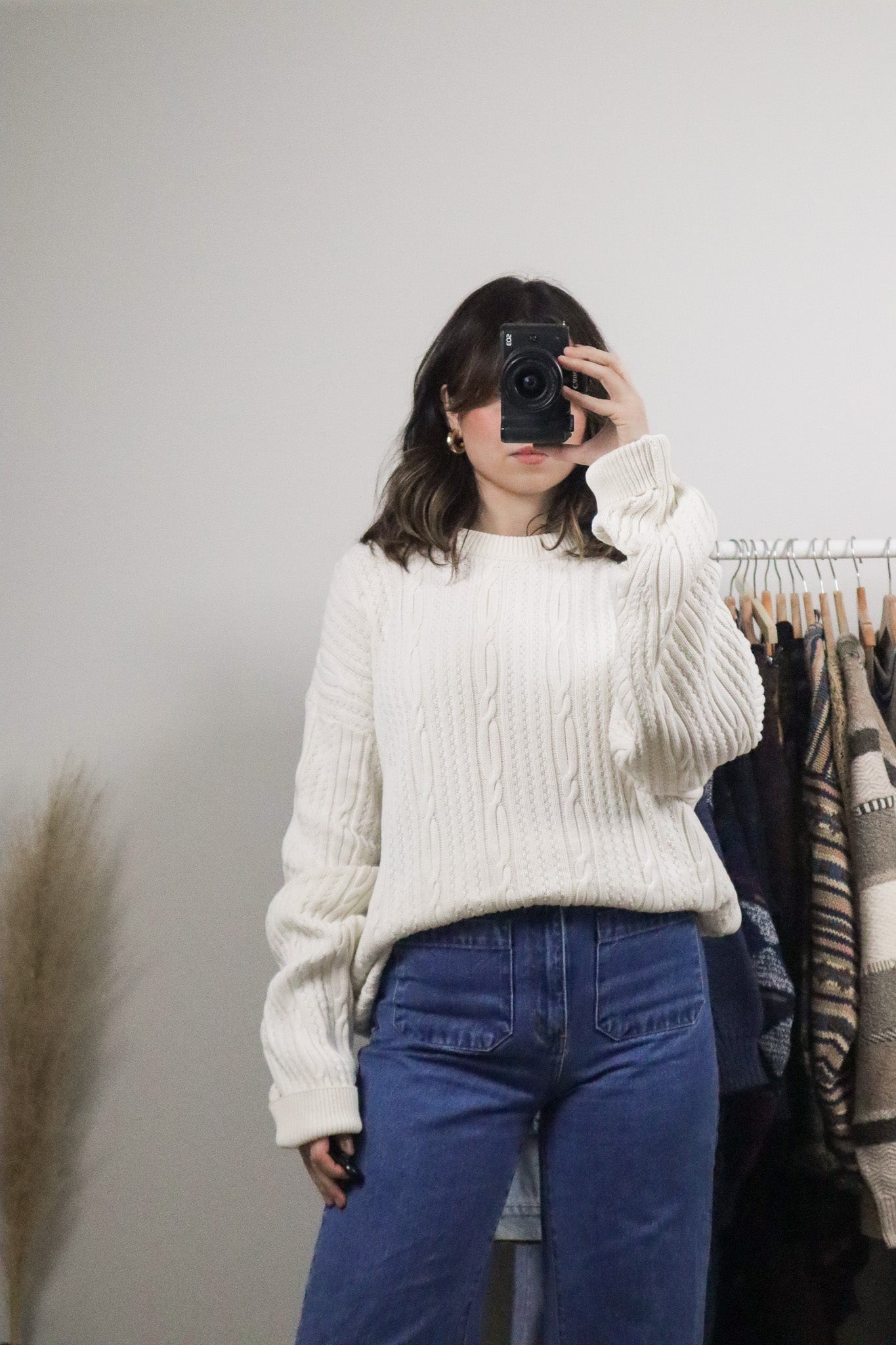 Made in Canada x Vintage x Cotton Cable-Knit Sweater (L)