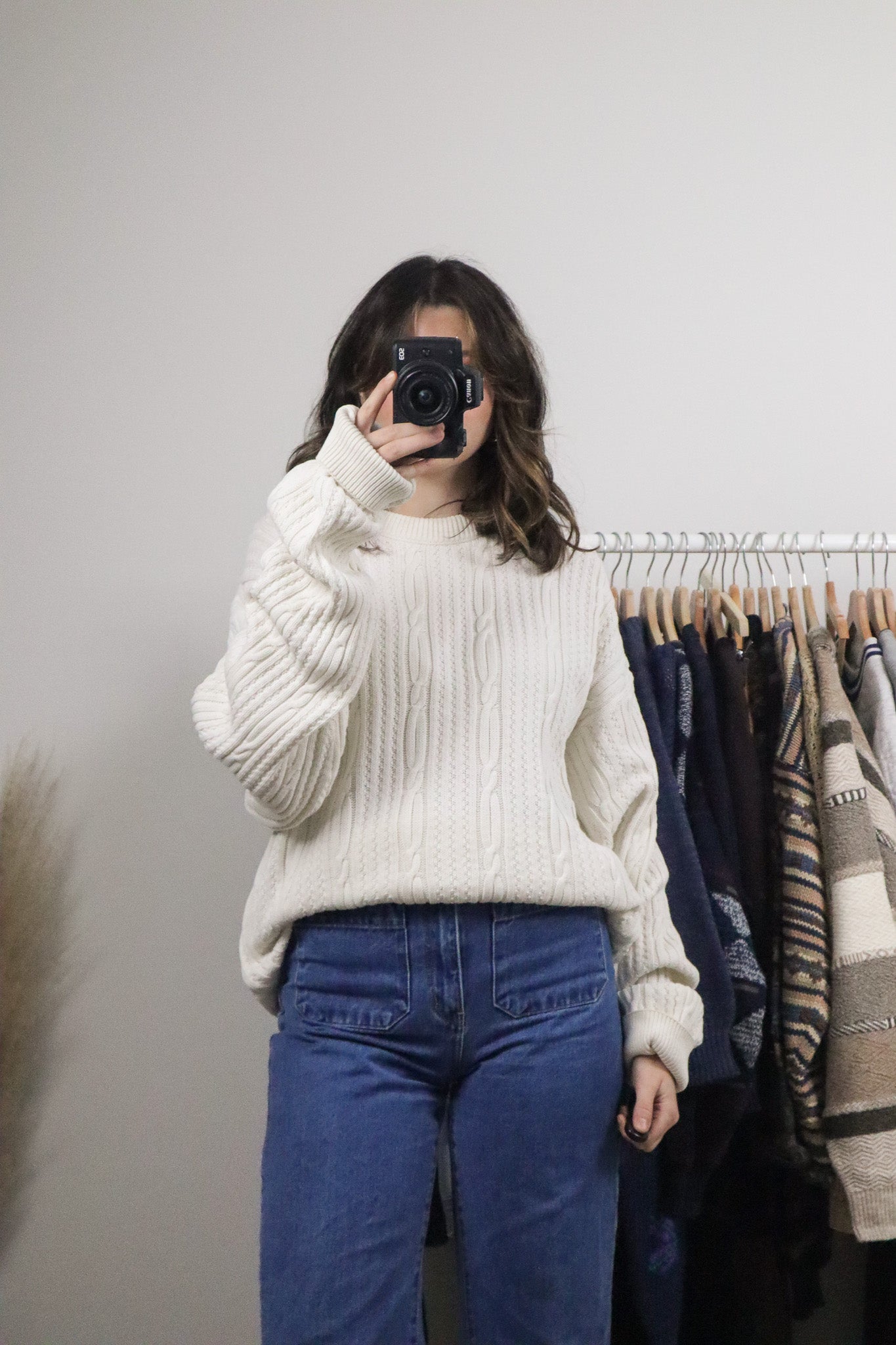 Made in Canada x Vintage x Cotton Cable-Knit Sweater (L)