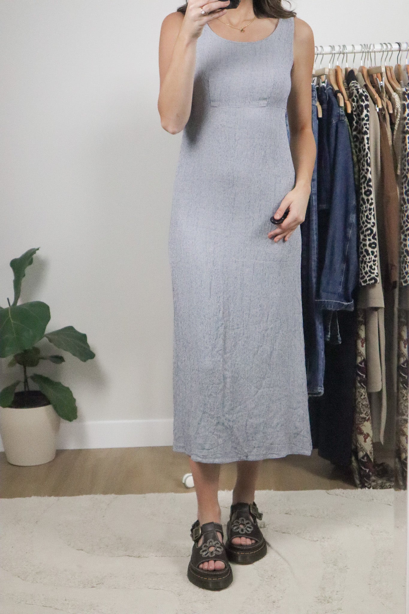 Vintage x Gingham Maxi Dress (2/4)