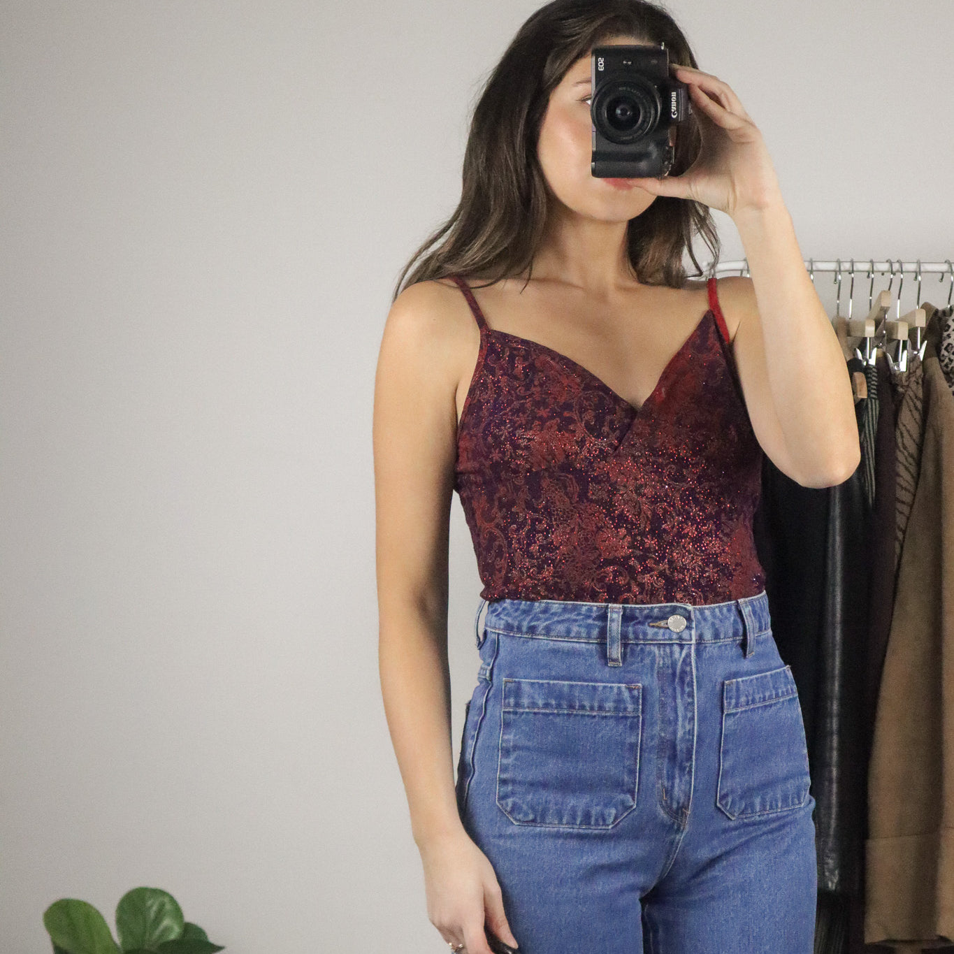 Made in USA x Vintage x Shimmer Paisley Tank (S/M)