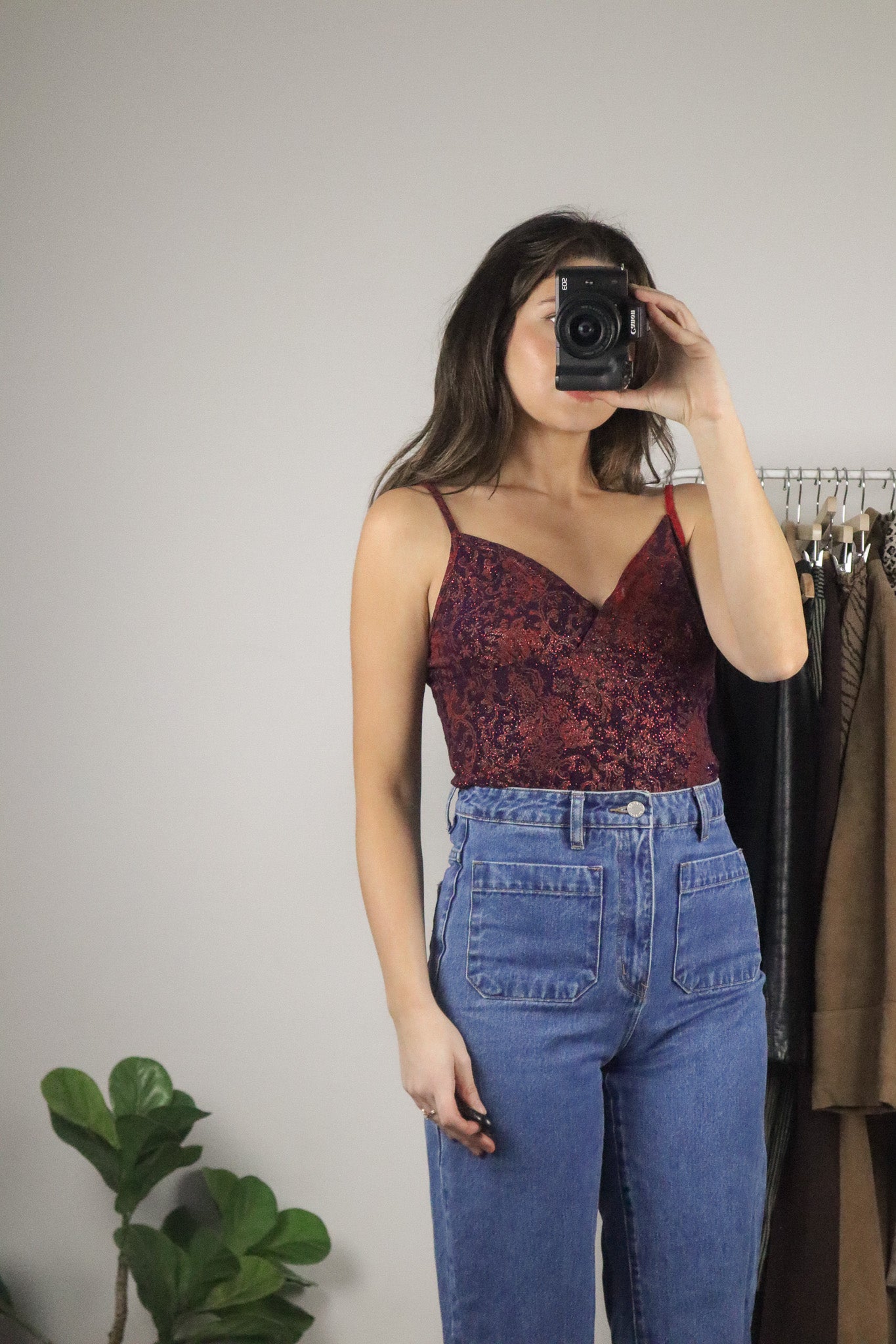 Made in USA x Vintage x Shimmer Paisley Tank (S/M)