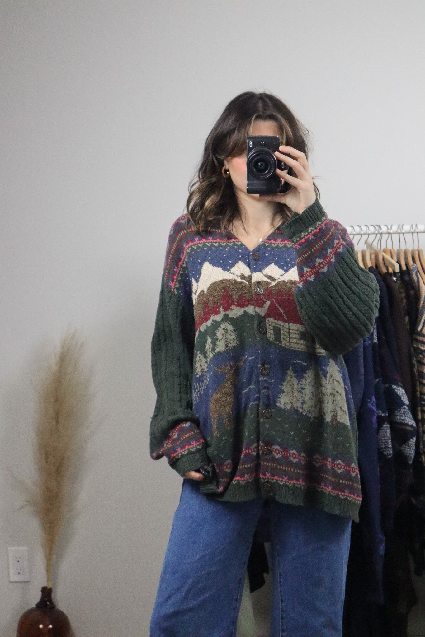 Made in Canada x Vintage x Landscape Cardigan (L/XL)