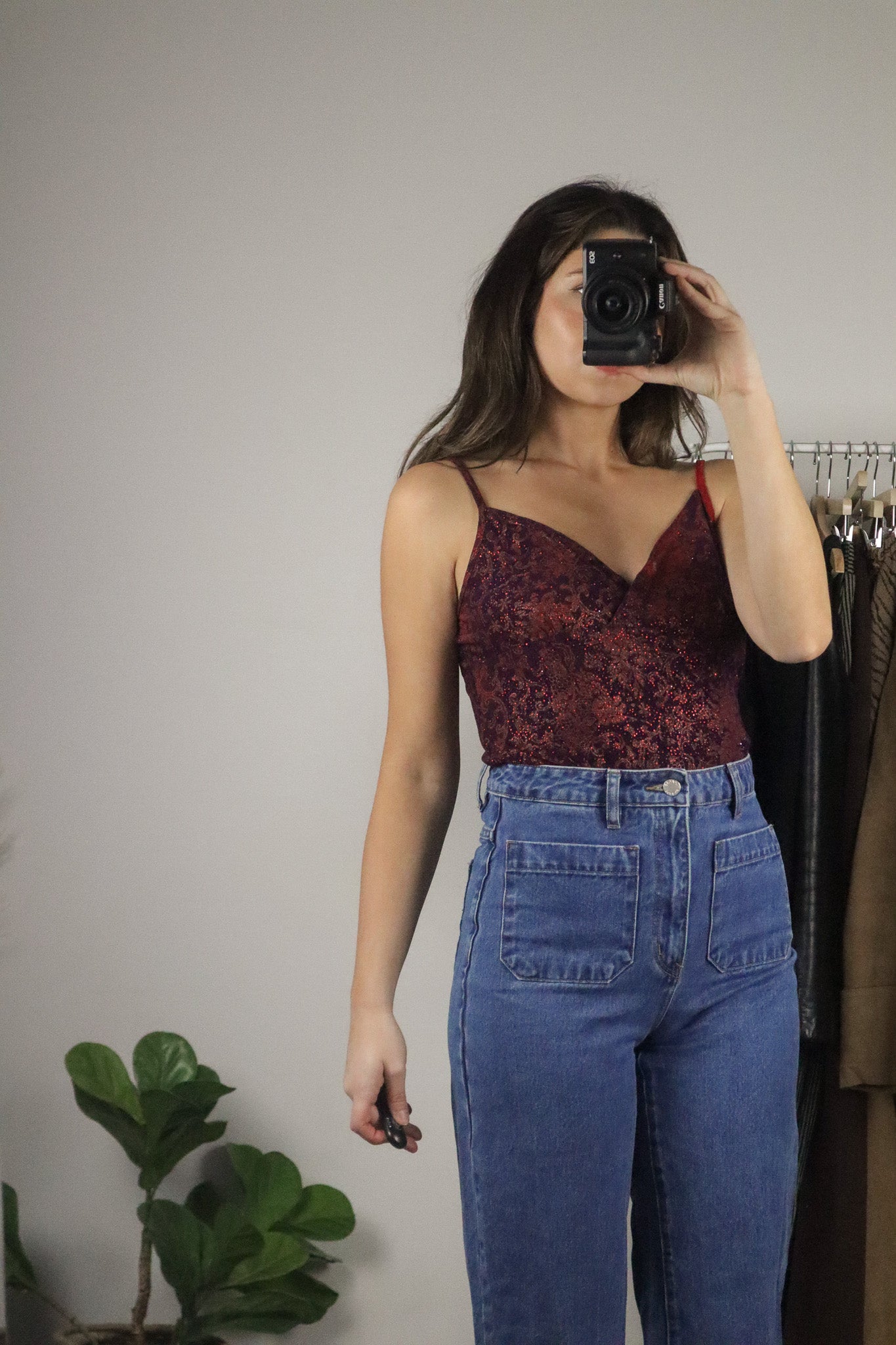 Made in USA x Vintage x Shimmer Paisley Tank (S/M)
