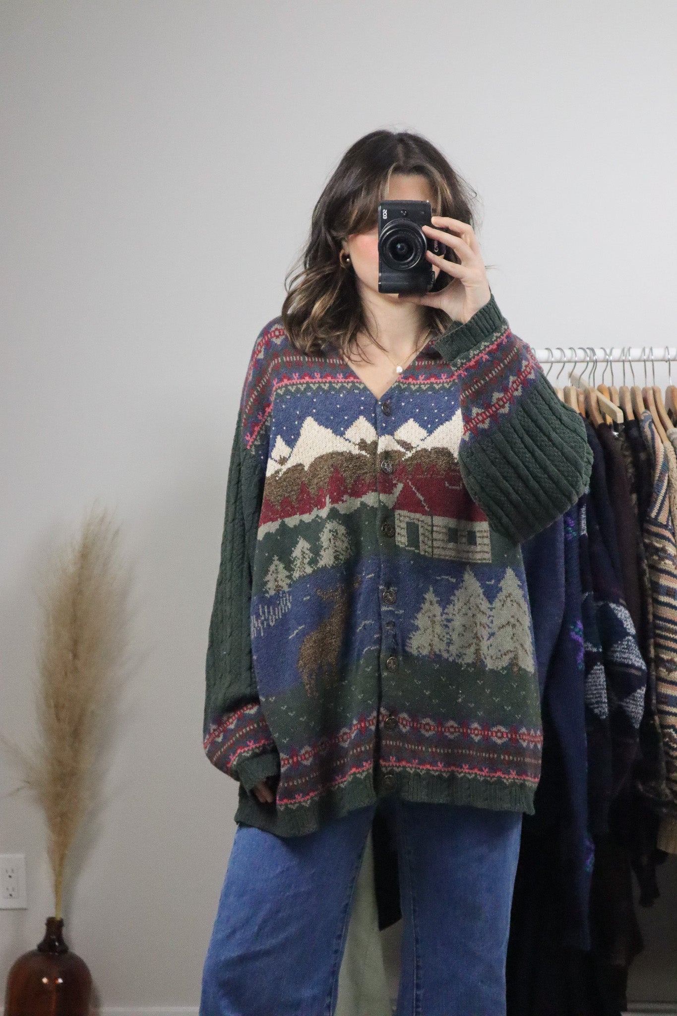 Made in Canada x Vintage x Landscape Cardigan (L/XL)
