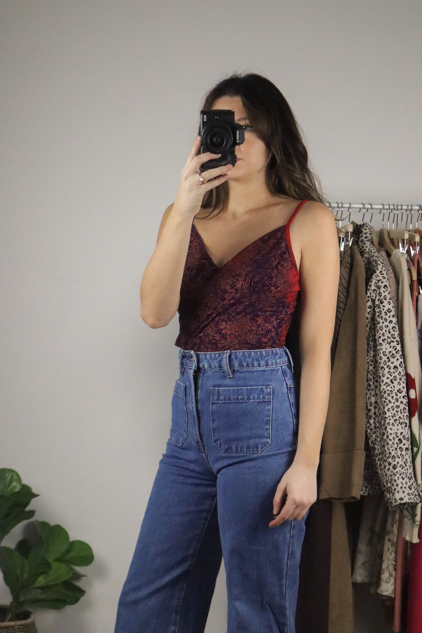 Made in USA x Vintage x Shimmer Paisley Tank (S/M)