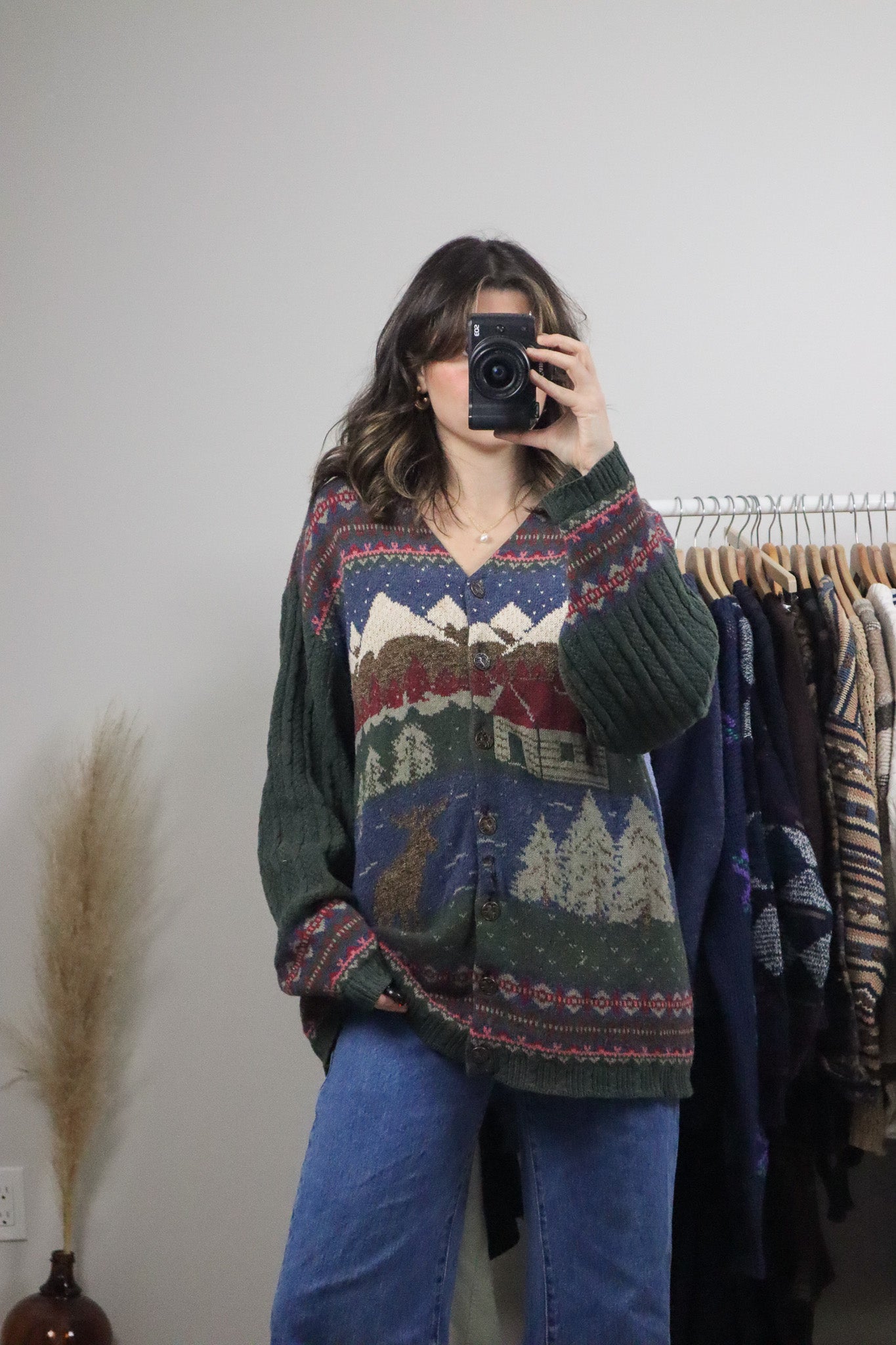Made in Canada x Vintage x Landscape Cardigan (L/XL)