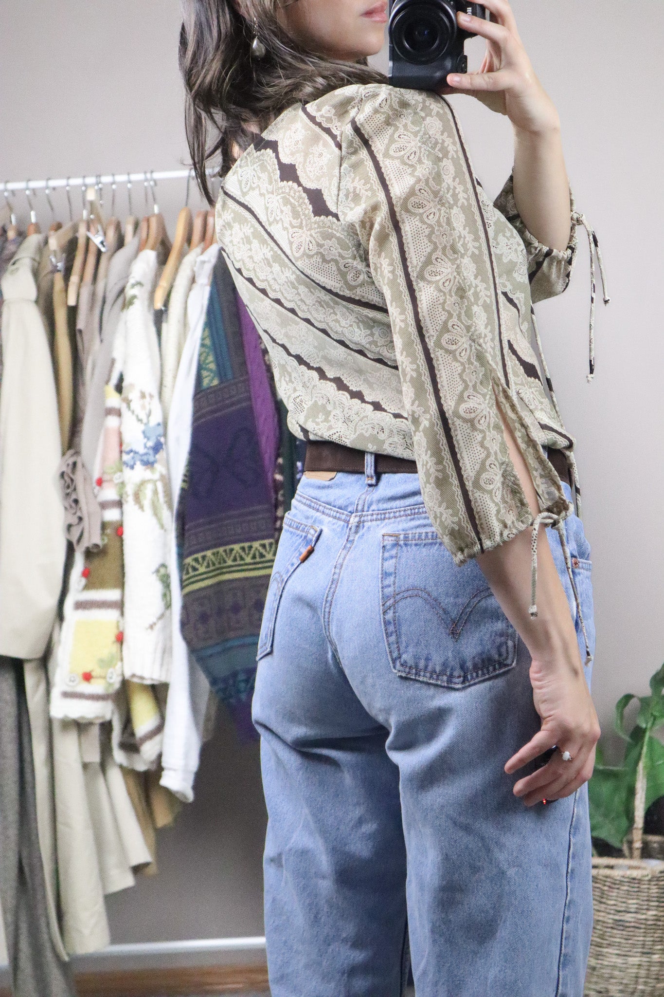 Made in Canada x Vintage x Patterned Blouse (S)