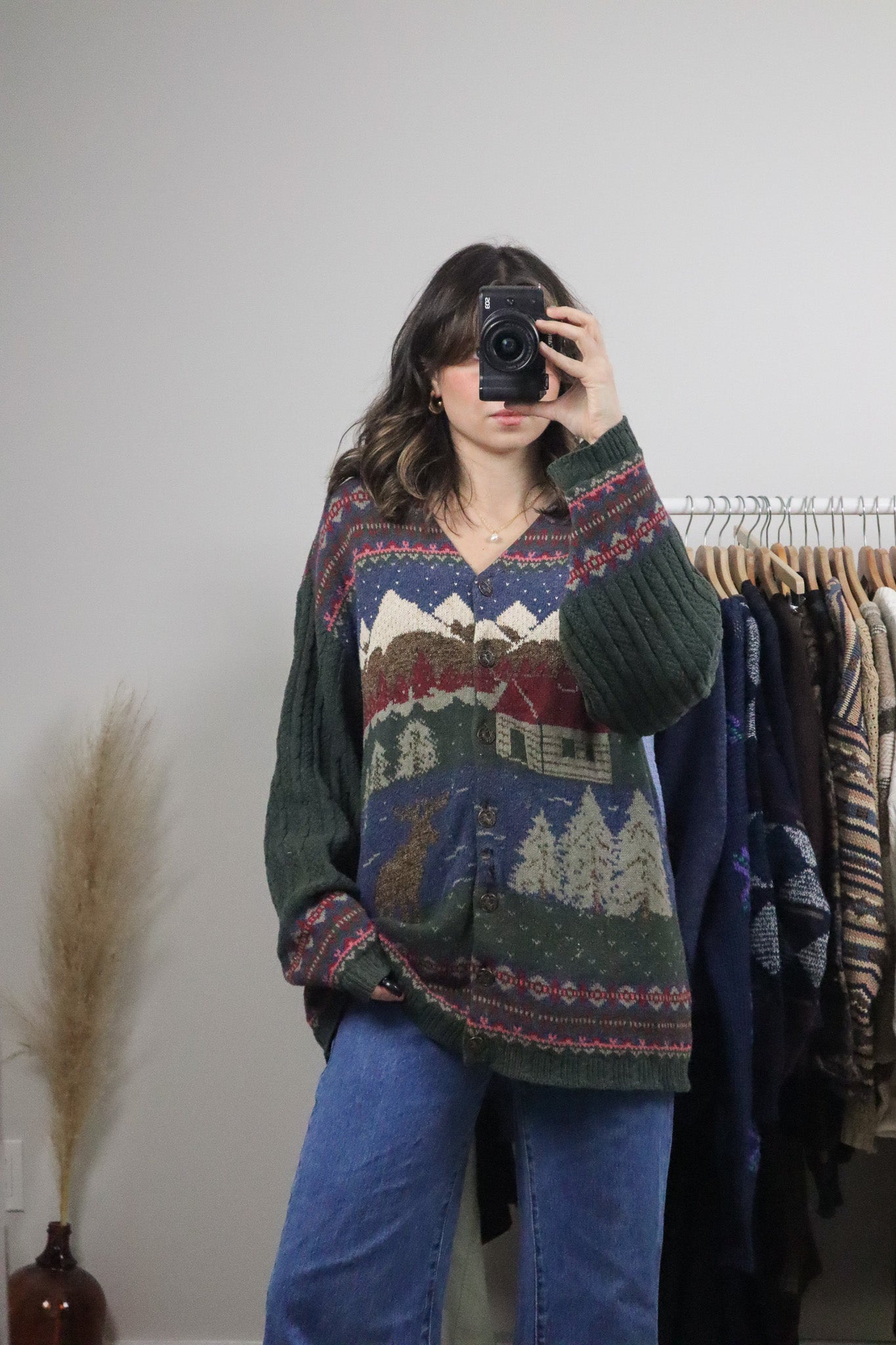 Made in Canada x Vintage x Landscape Cardigan (L/XL)