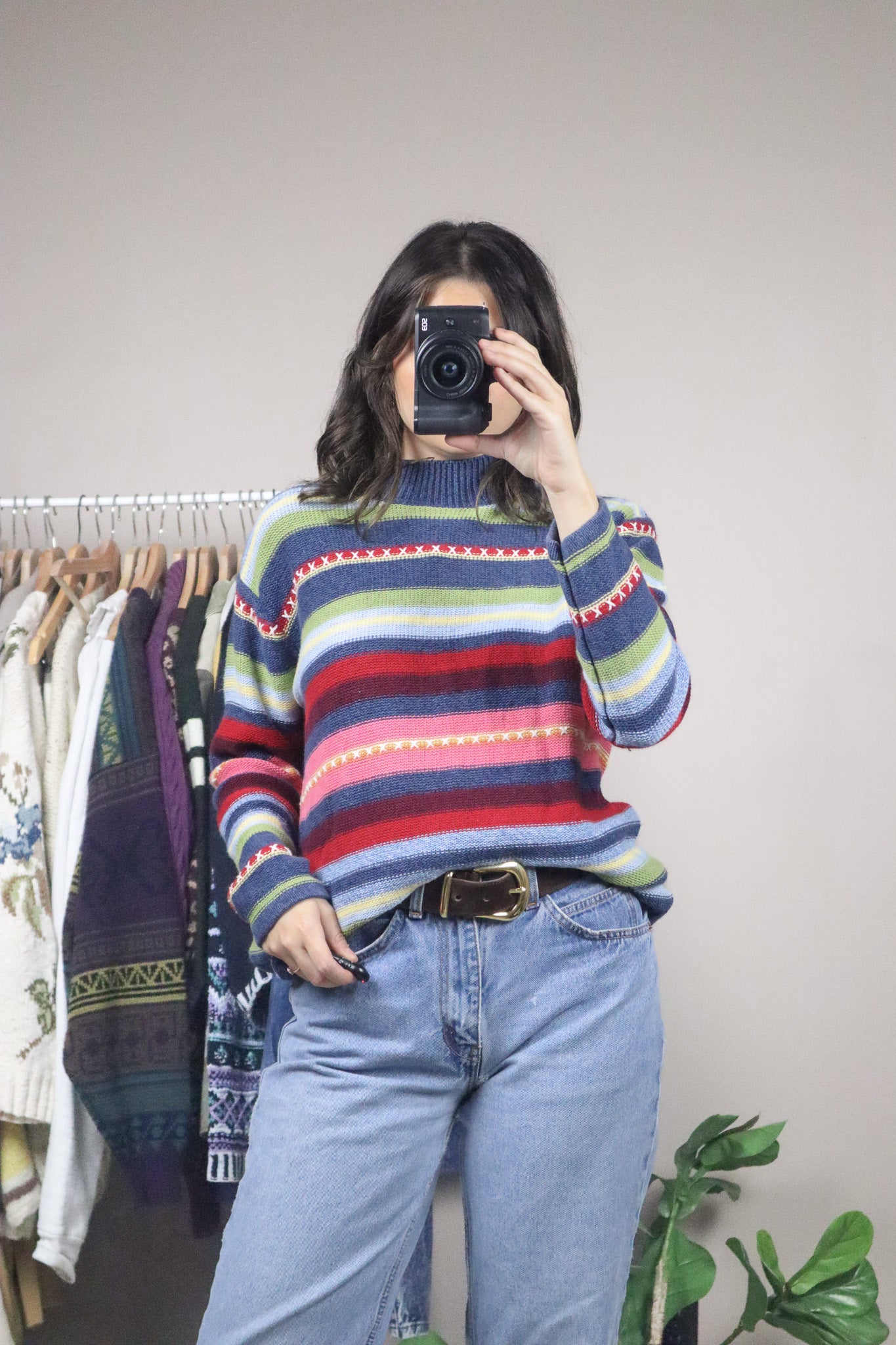 Vintage x Multicolour Striped Sweater (M)