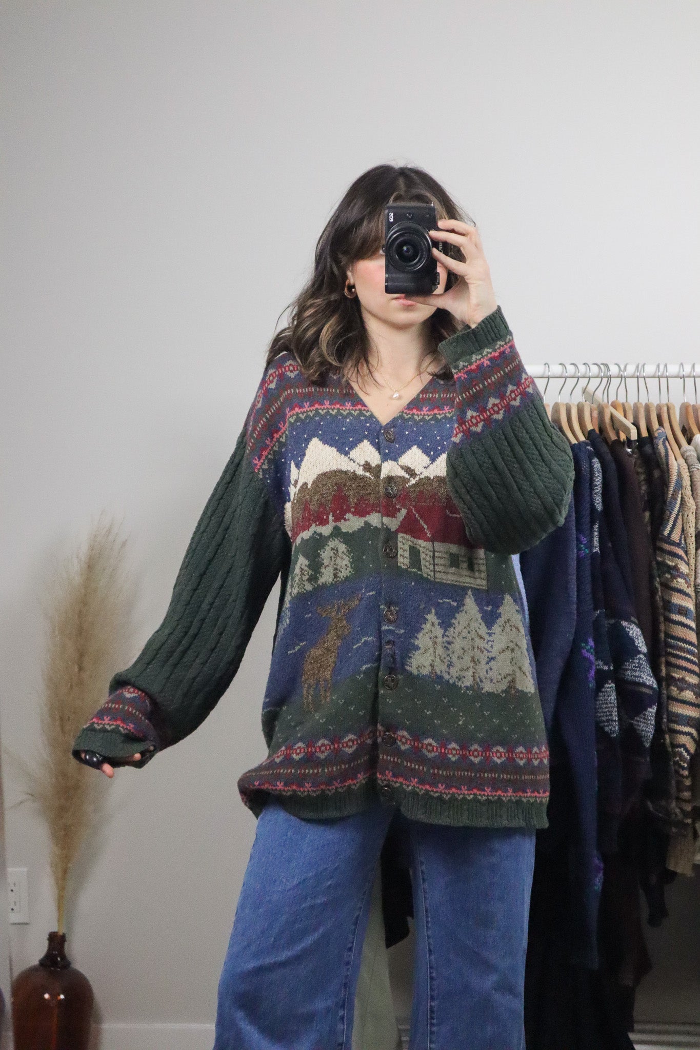 Made in Canada x Vintage x Landscape Cardigan (L/XL)