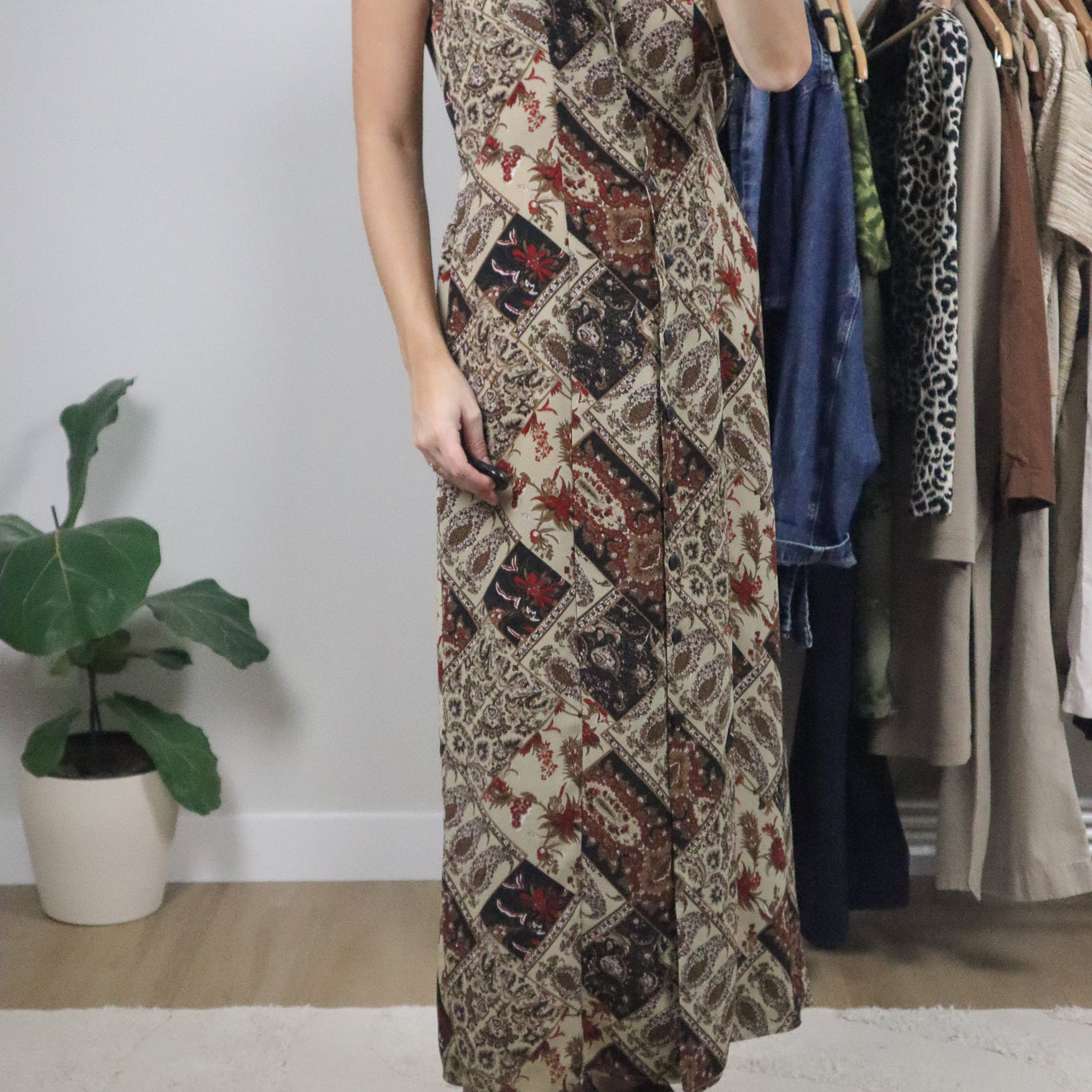 Vintage x Patchwork Maxi Dress (M)