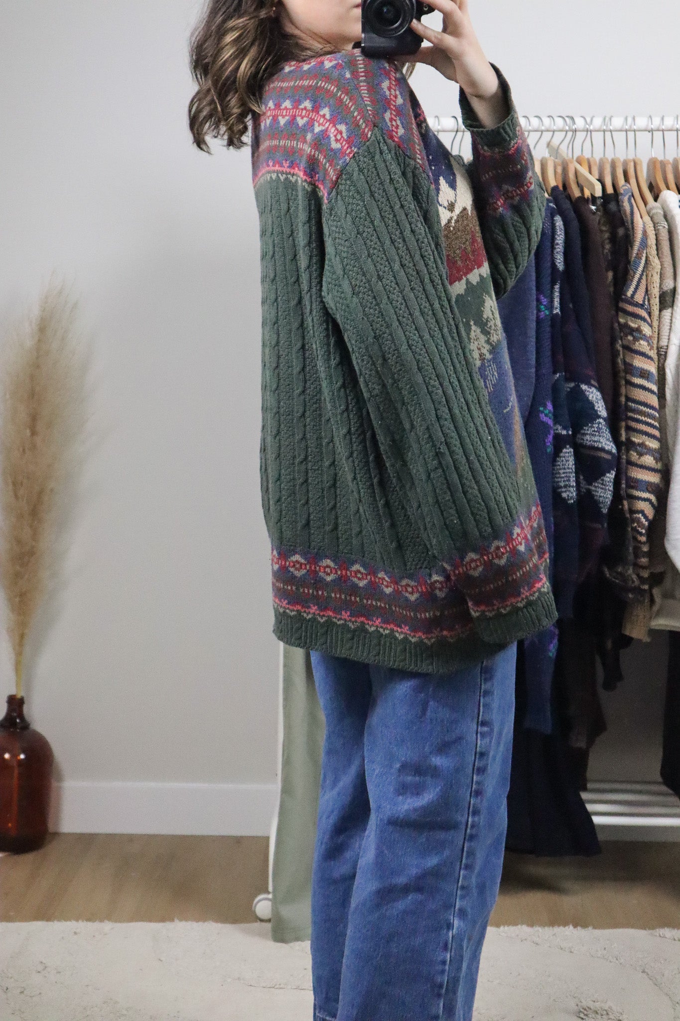Made in Canada x Vintage x Landscape Cardigan (L/XL)