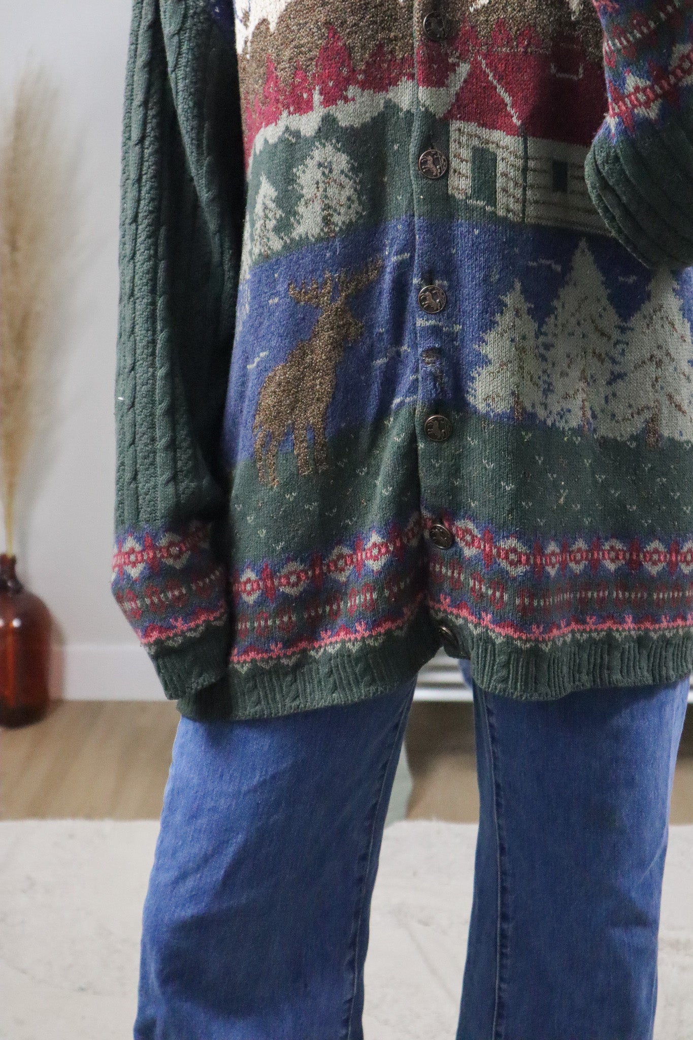 Made in Canada x Vintage x Landscape Cardigan (L/XL)