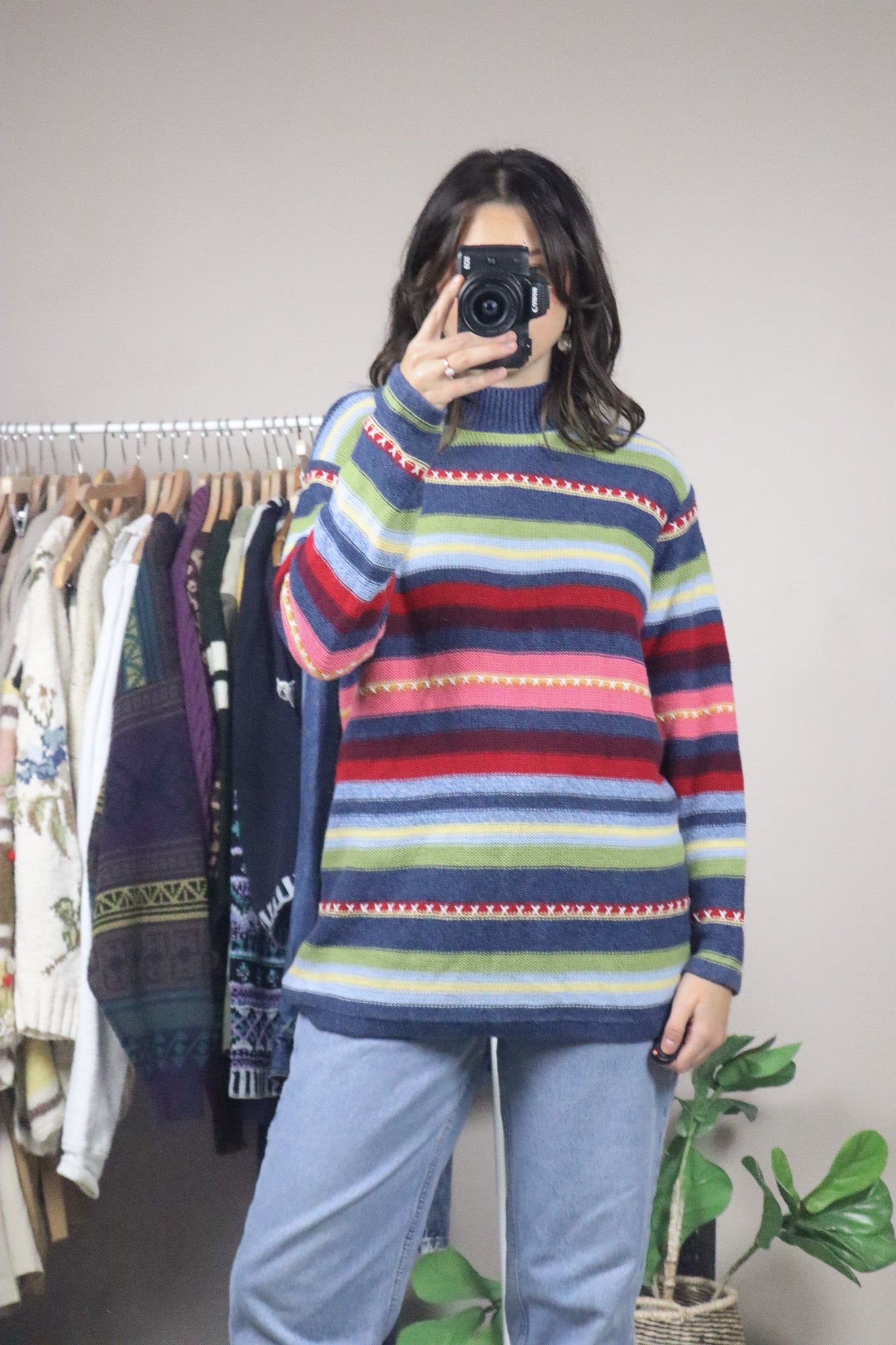 Vintage x Multicolour Striped Sweater (M)