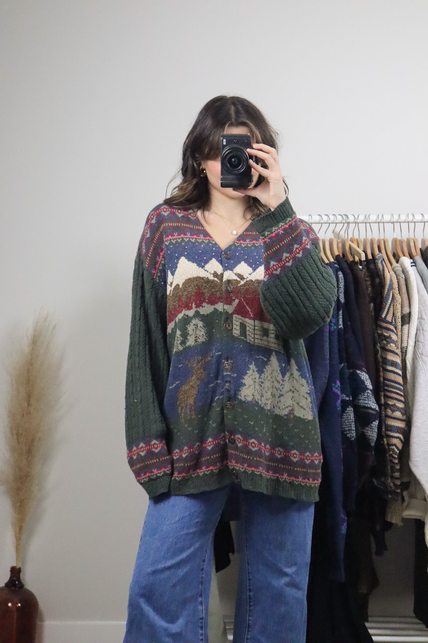 Made in Canada x Vintage x Landscape Cardigan (L/XL)