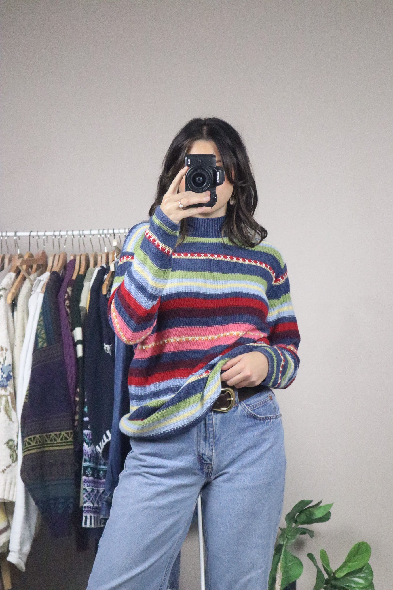 Vintage x Multicolour Striped Sweater (M)