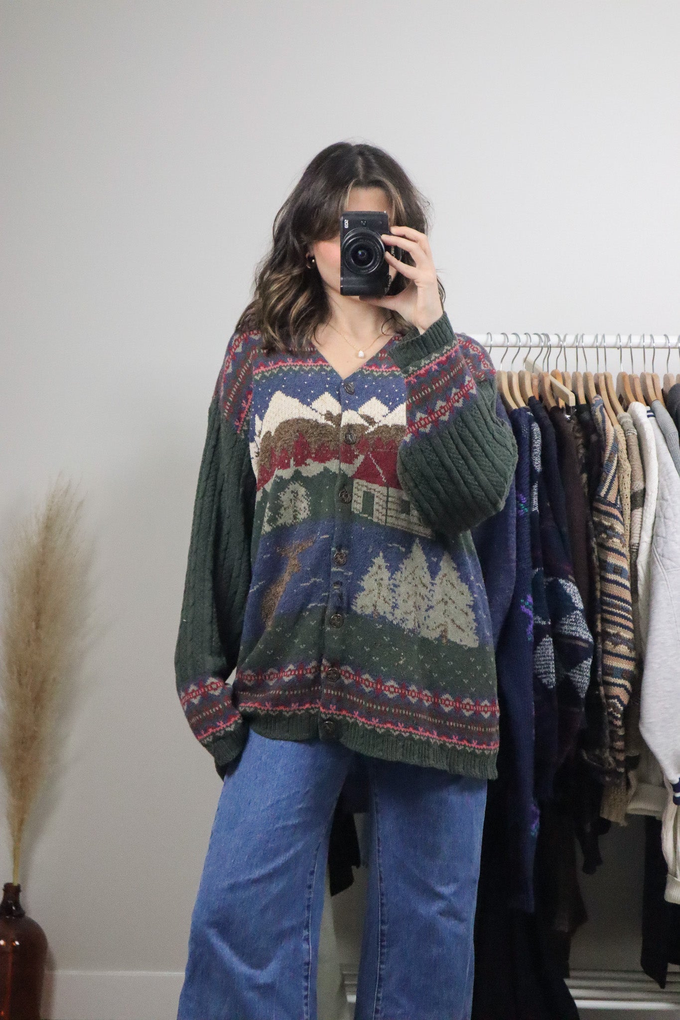 Made in Canada x Vintage x Landscape Cardigan (L/XL)