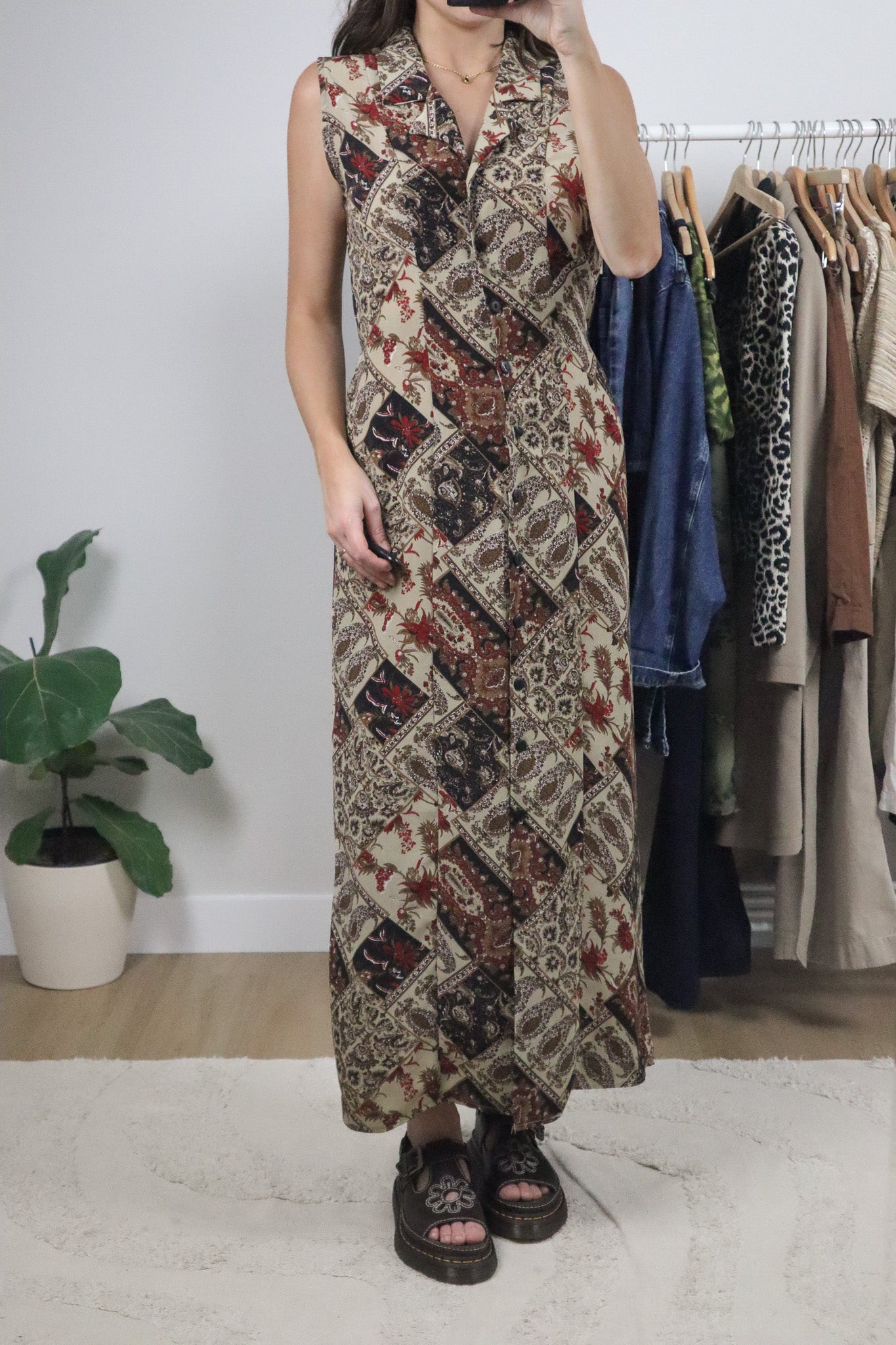 Vintage x Patchwork Maxi Dress (M)
