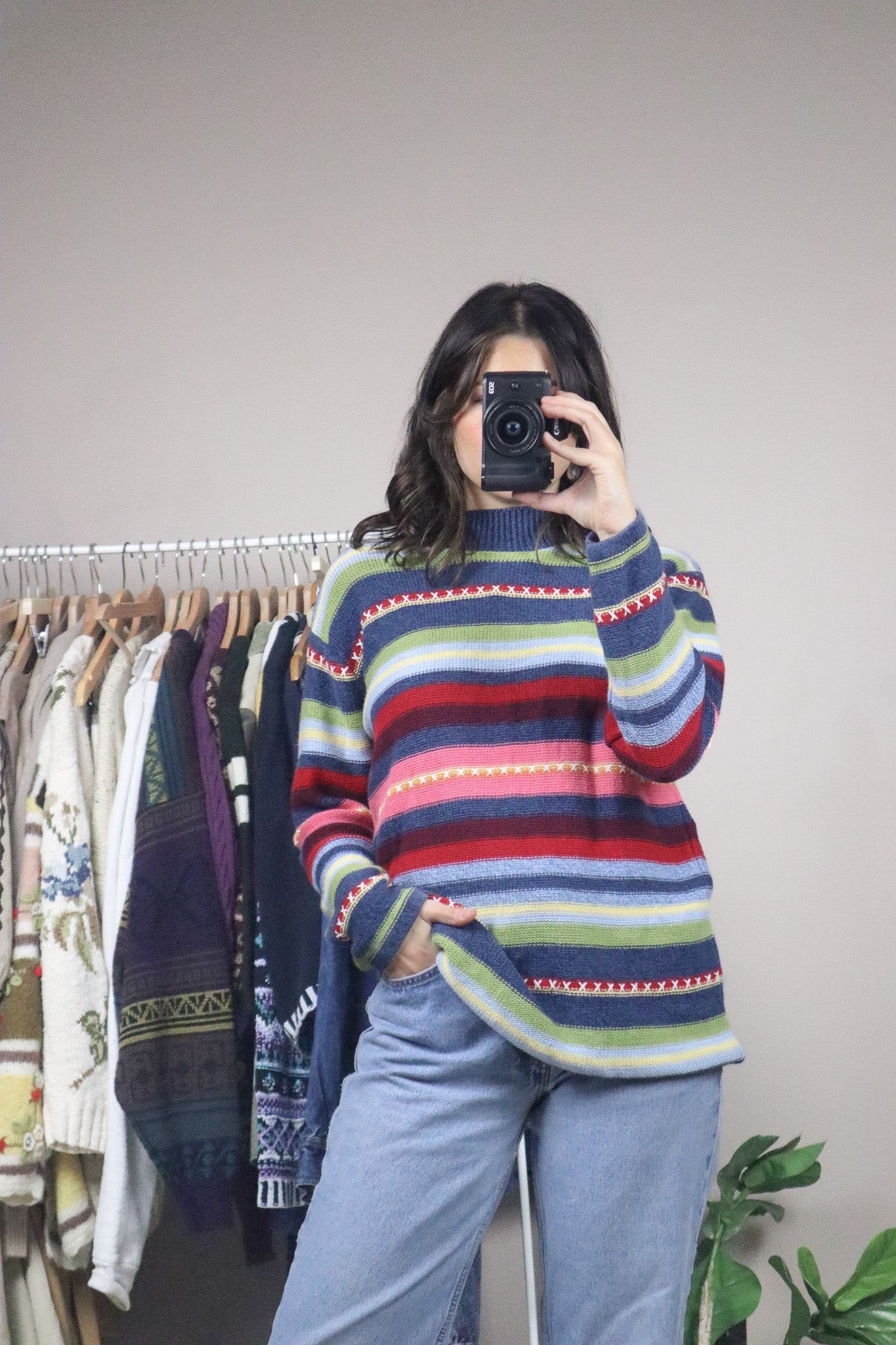 Vintage x Multicolour Striped Sweater (M)