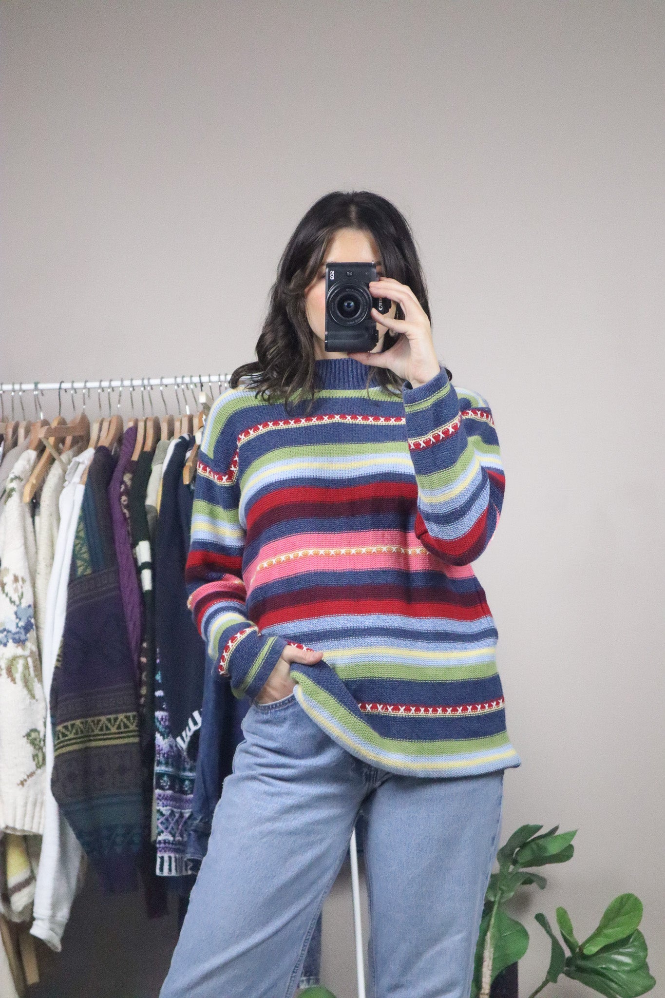 Vintage x Multicolour Striped Sweater (M)