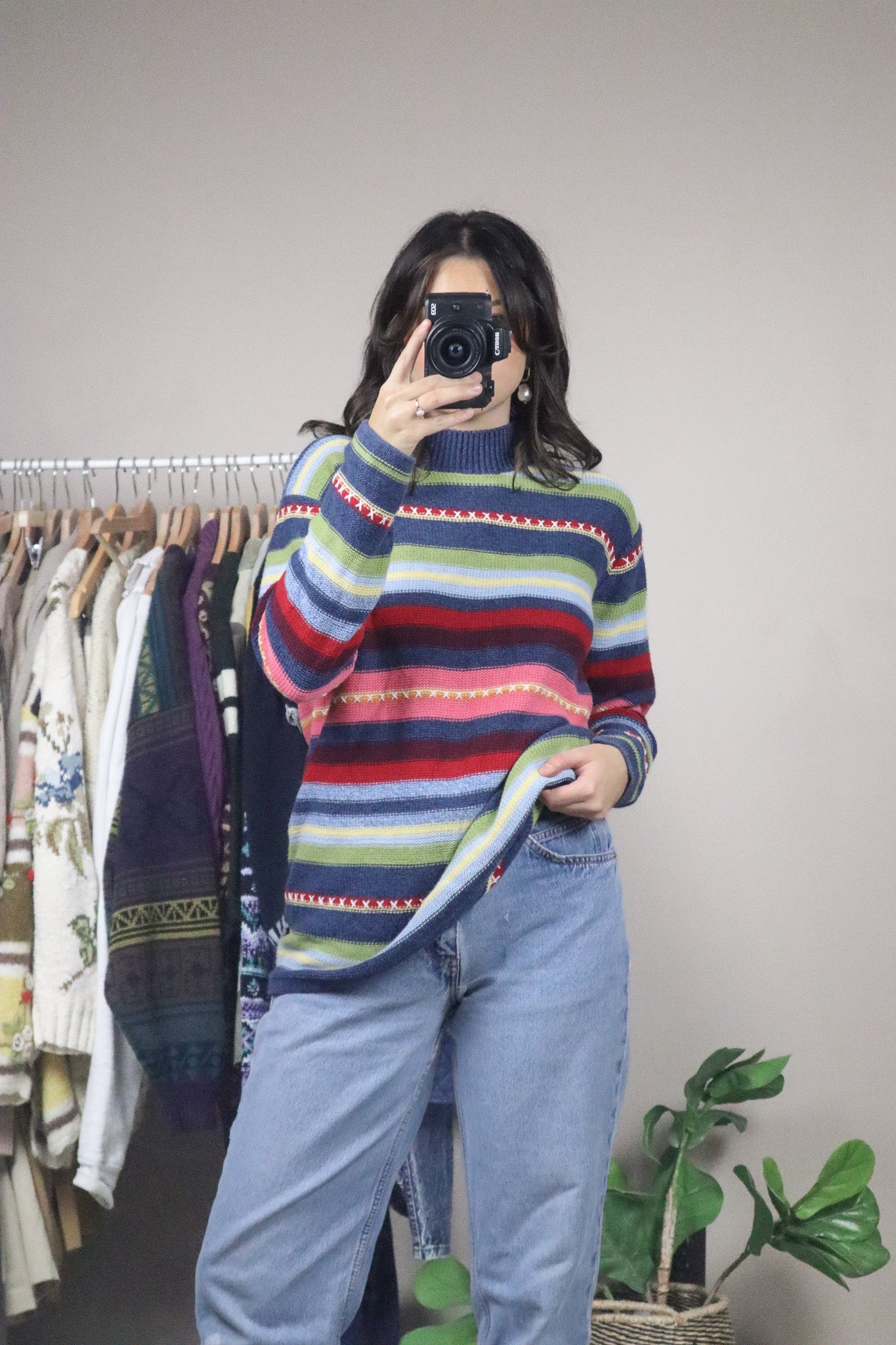Vintage x Multicolour Striped Sweater (M)