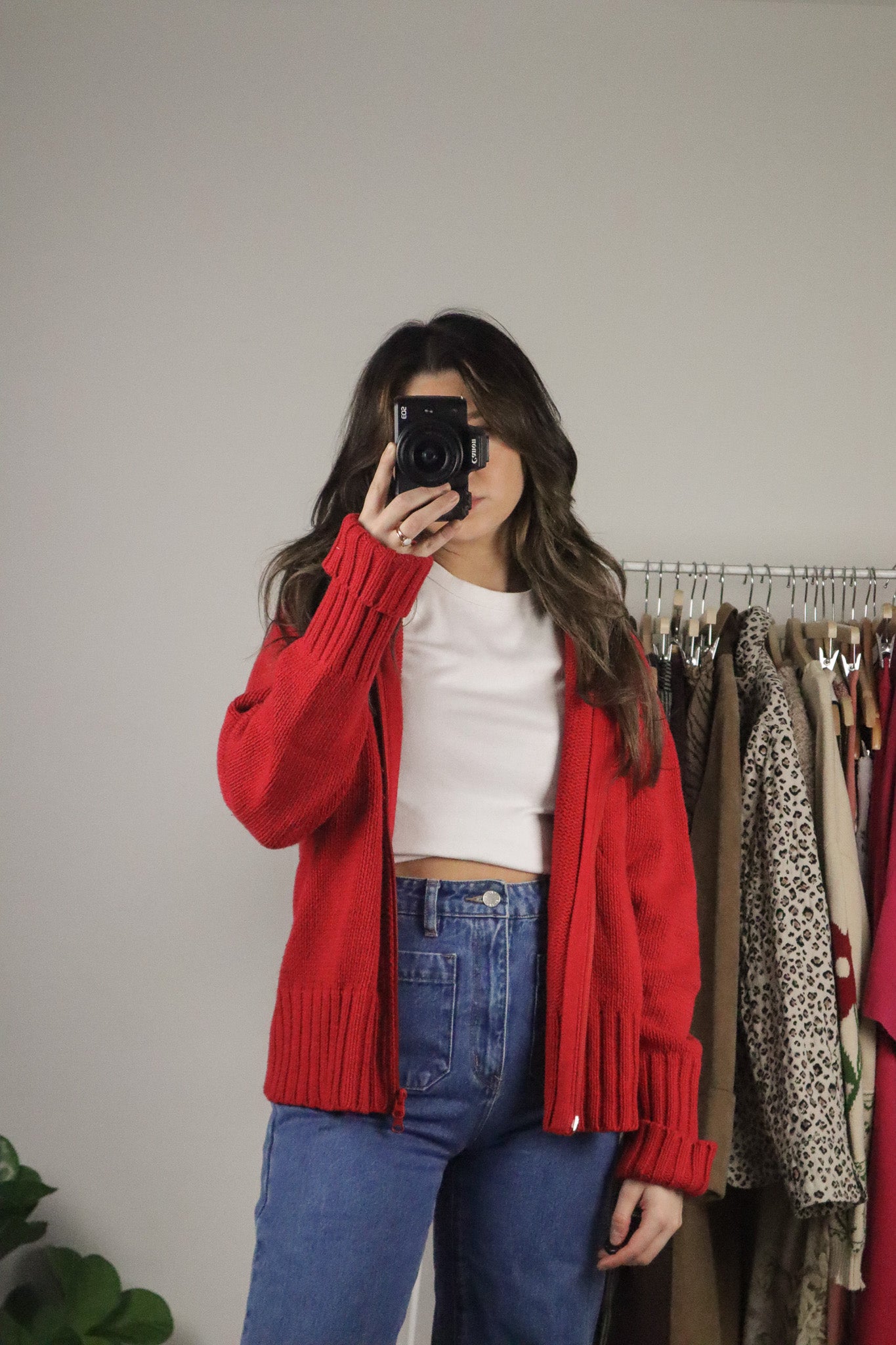 Vintage x Zip-Up Cardigan (L)