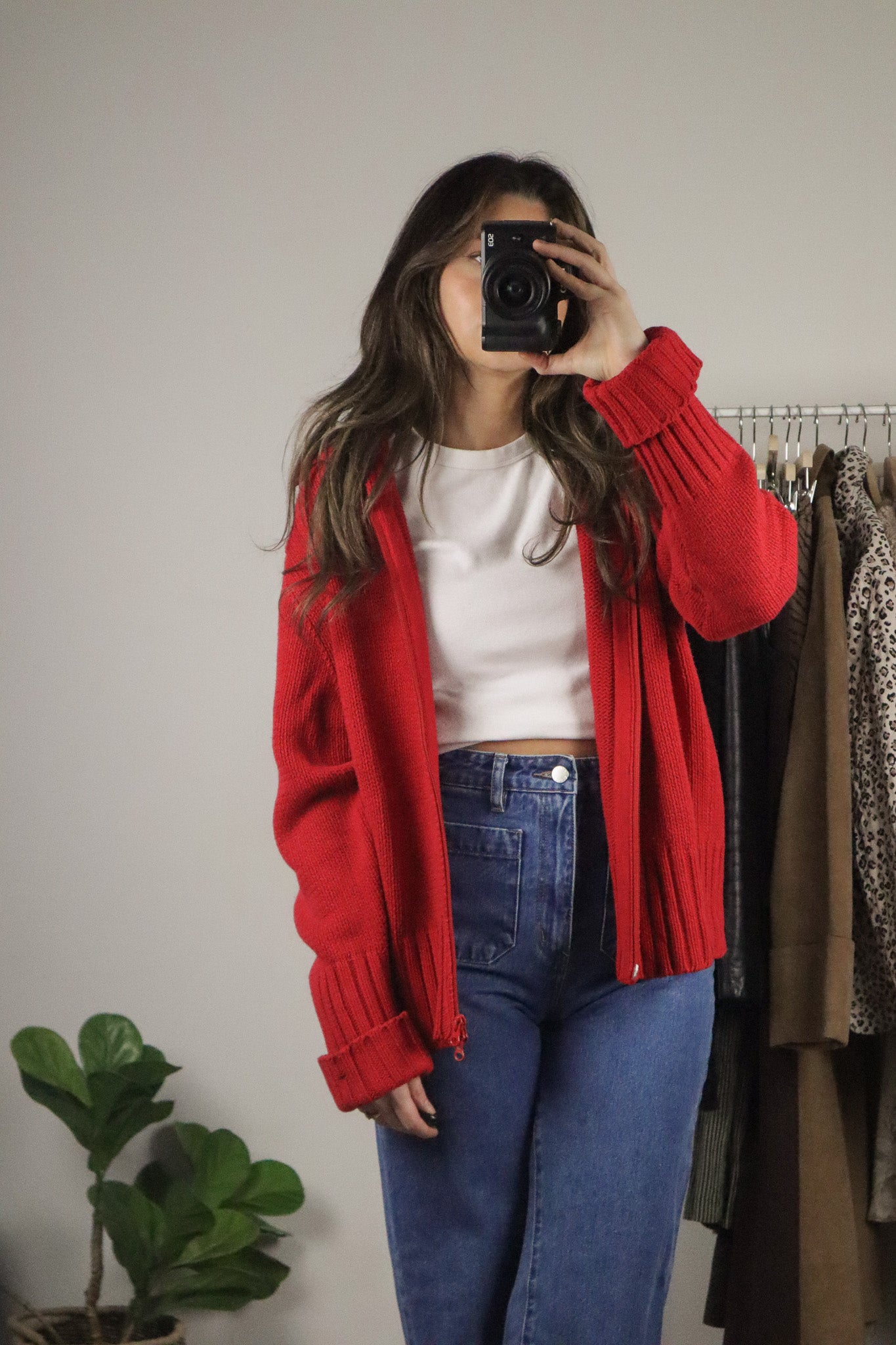 Vintage x Zip-Up Cardigan (L)