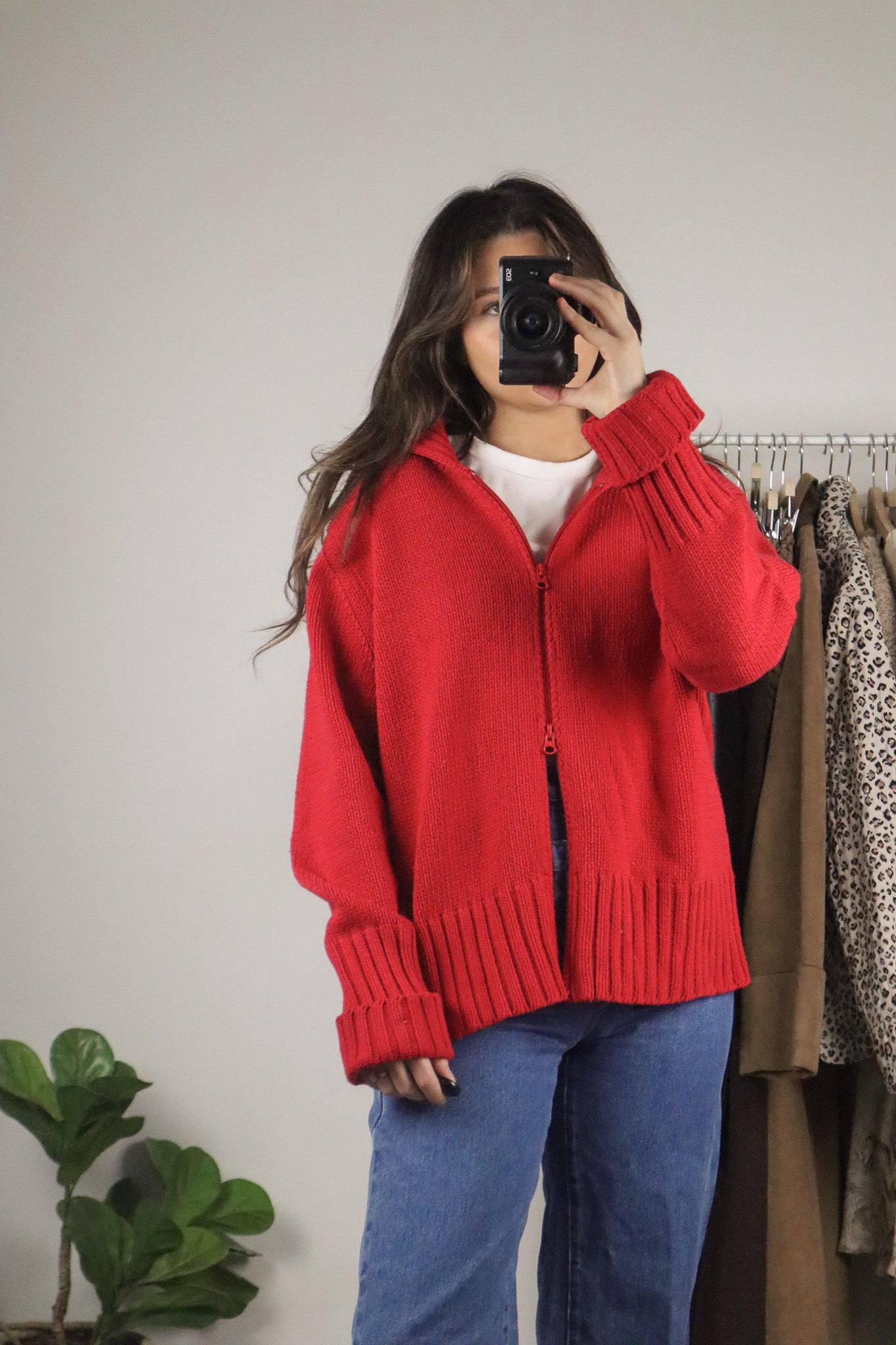 Vintage x Zip-Up Cardigan (L)