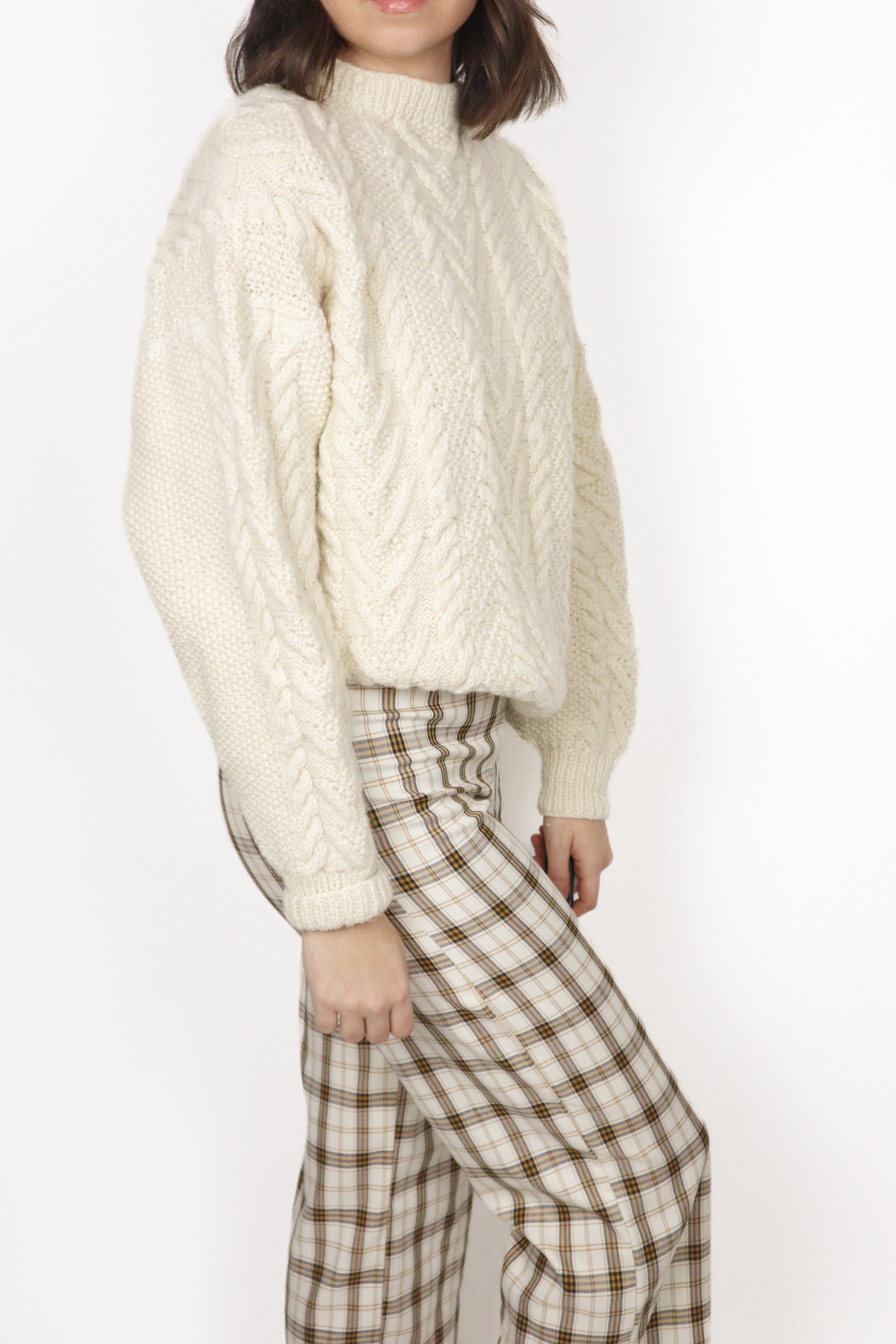 Hand Knit x Wool Chunky Sweater (XS/S)