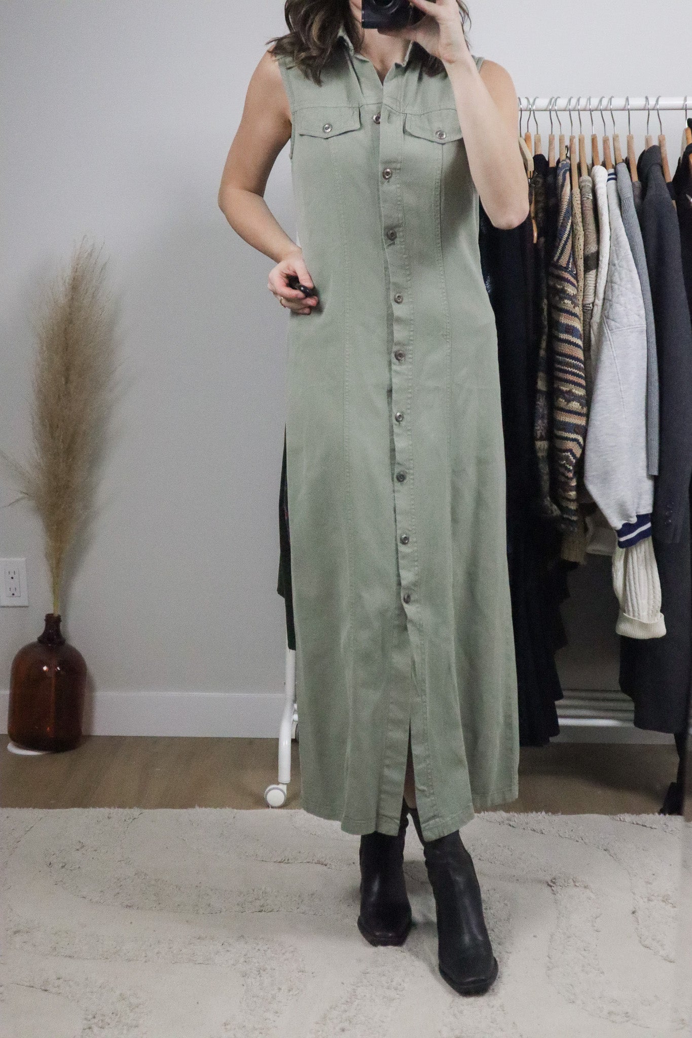 Deadstock x Made in Canada x Vintage x Button Maxi Dress (4/6)