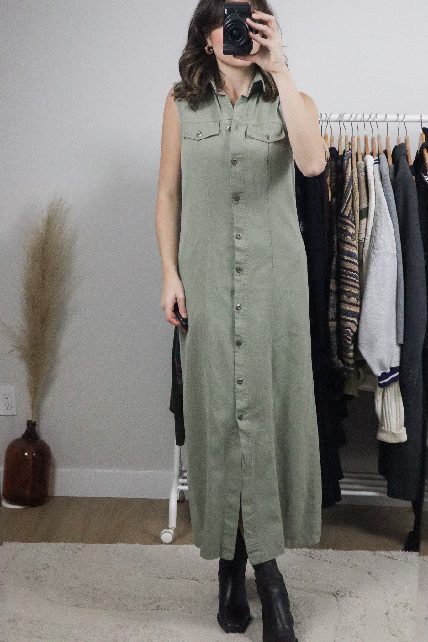 Deadstock x Made in Canada x Vintage x Button Maxi Dress (4/6)