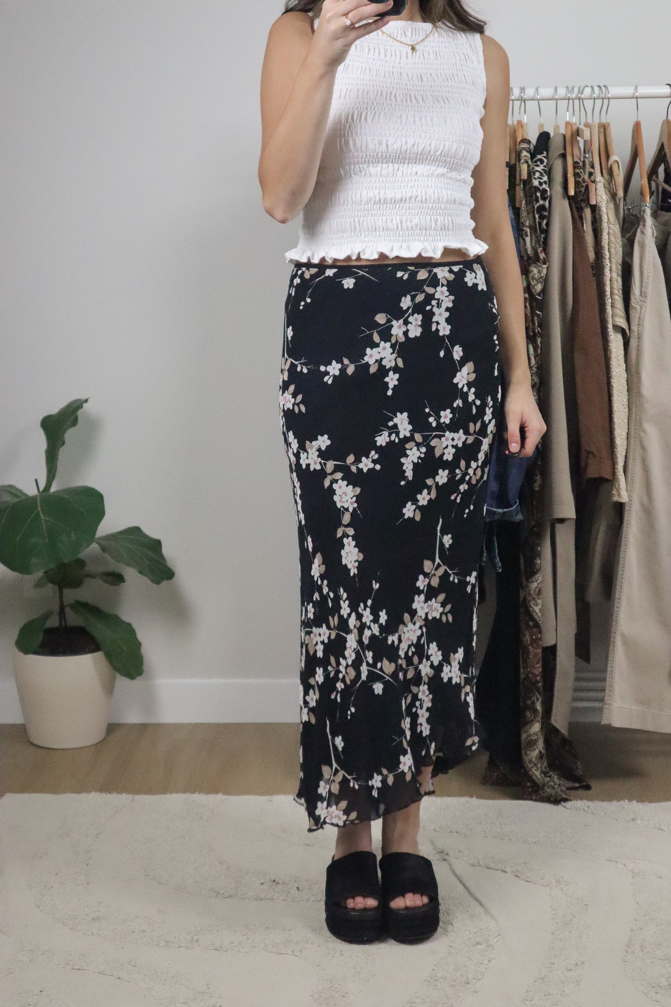 Vintage x Floral Maxi Skirt (S)