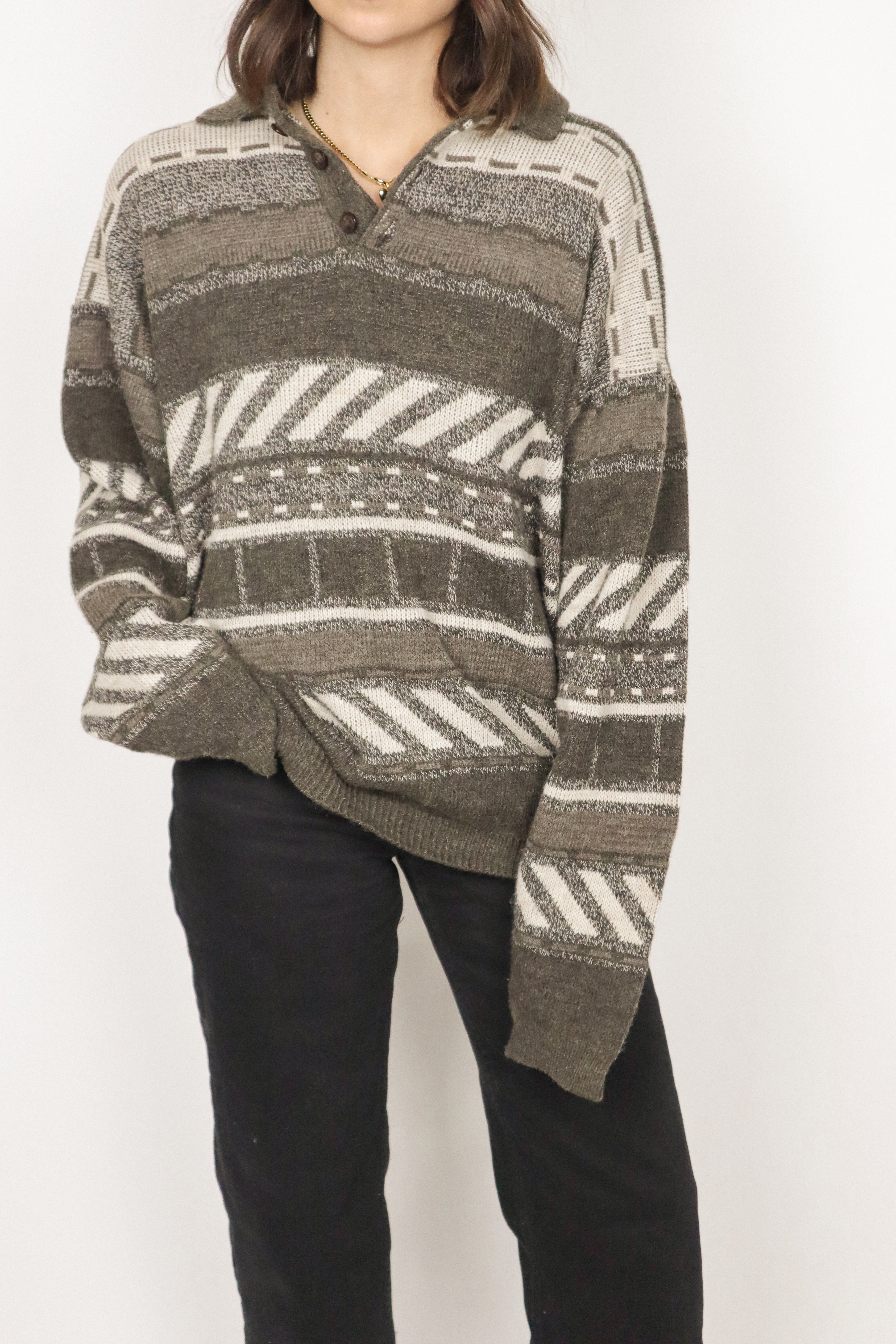 Made in Canada x Vintage x Patterned Knit (M/L)