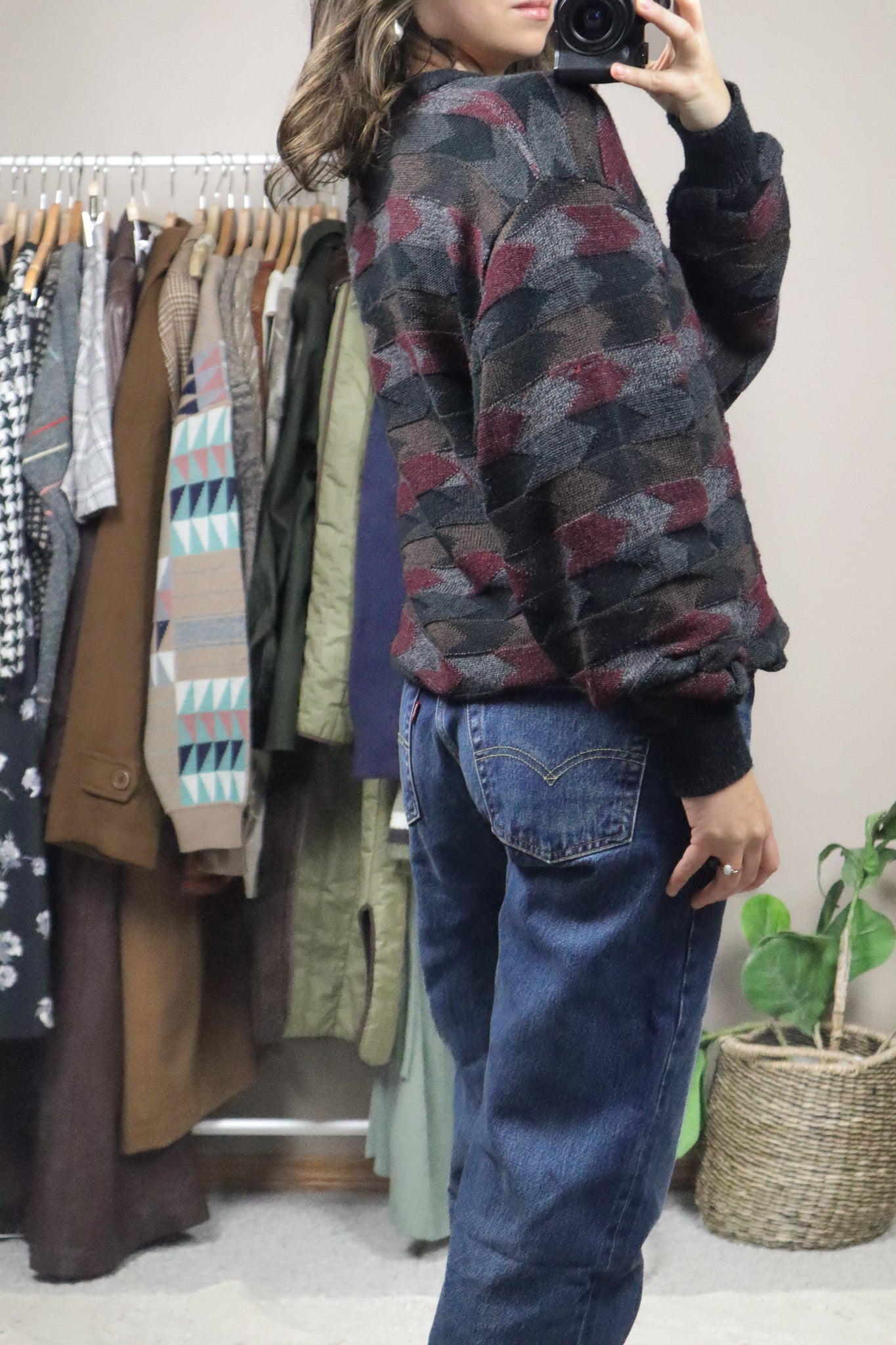 Made in Italy x Vintage x Wool Blend Pattern Knit (L)